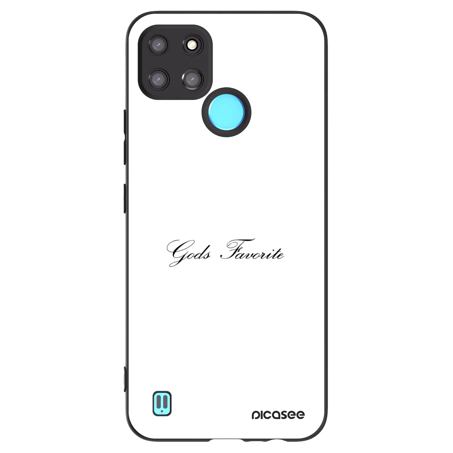 Picasee fekete szilikon tok az alábbi mobiltelefonokra Realme C21Y - Gods Favorite