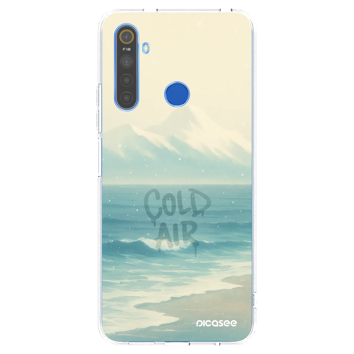 Picasee átlátszó szilikon tok az alábbi mobiltelefonokra Realme 5 - COLD AIR