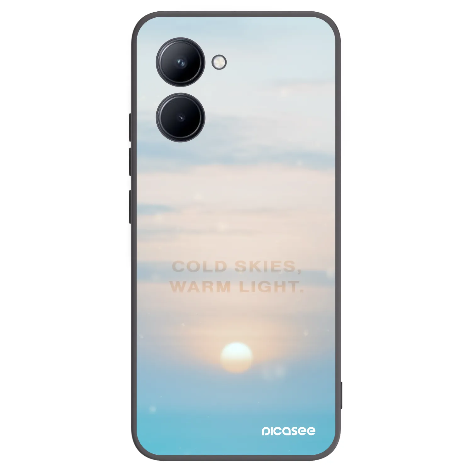 Picasee fekete szilikon tok az alábbi mobiltelefonokra Realme C33 (2023) - COLD SKIES