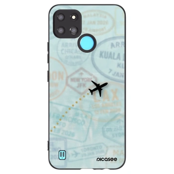 Picasee fekete szilikon tok az alábbi mobiltelefonokra Realme C21Y - FLIGHT PATH