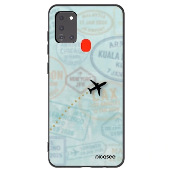 Picasee fekete szilikon tok az alábbi mobiltelefonokra Samsung Galaxy A21s - FLIGHT PATH