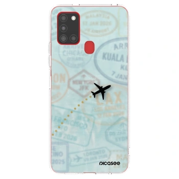 Picasee átlátszó szilikon tok az alábbi mobiltelefonokra Samsung Galaxy A21s - FLIGHT PATH