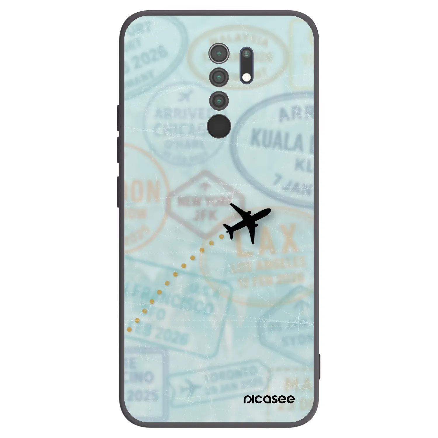 Picasee fekete szilikon tok az alábbi mobiltelefonokra Xiaomi Redmi 9 - FLIGHT PATH