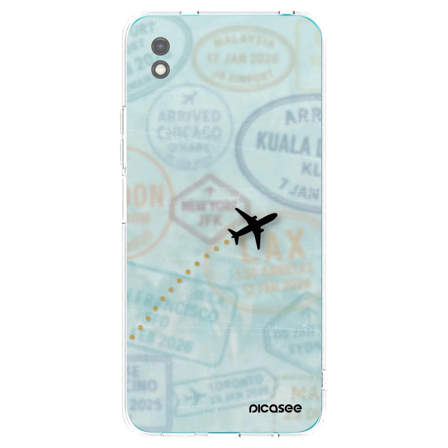 Picasee fekete szilikon tok az alábbi mobiltelefonokra Xiaomi Redmi 9A - FLIGHT PATH