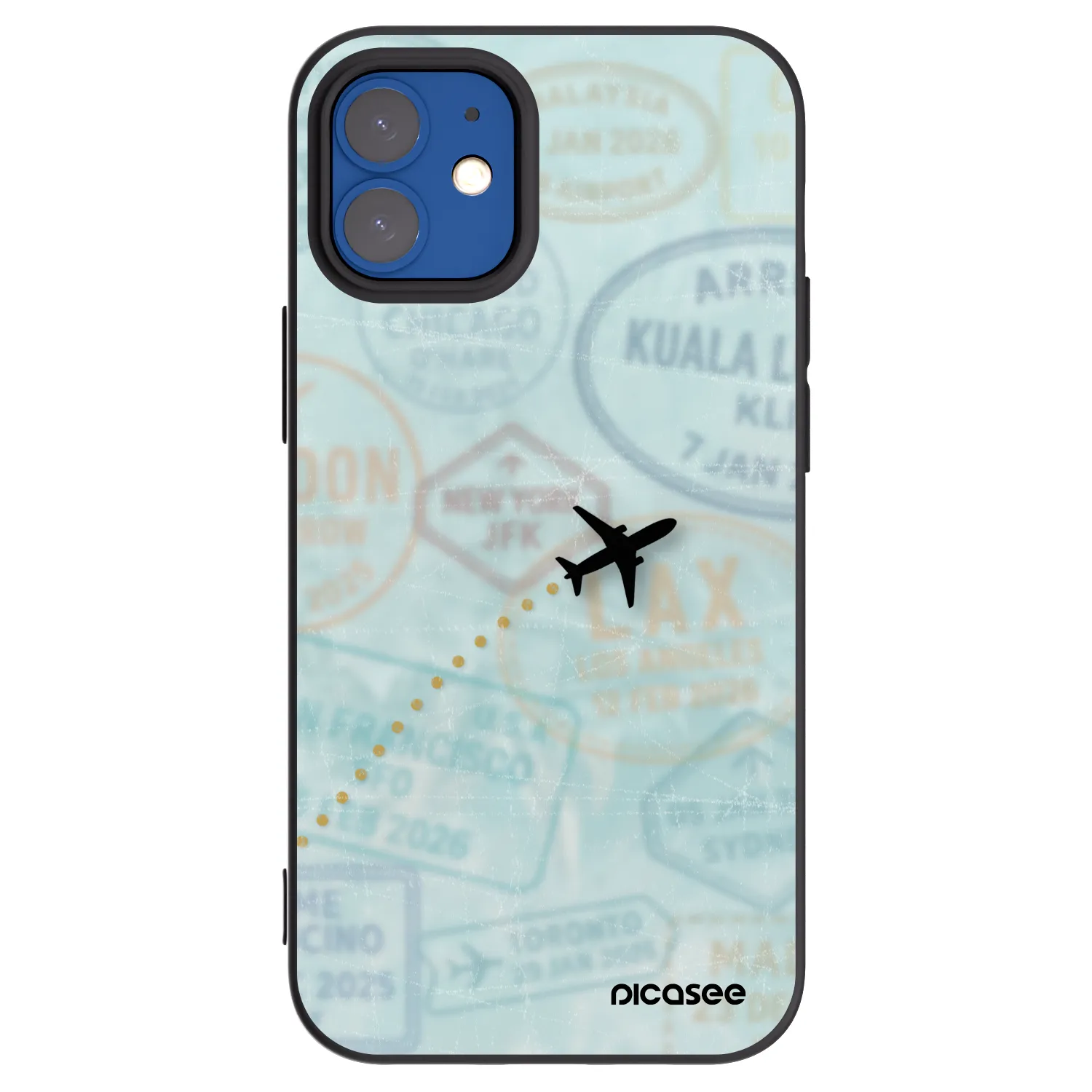Picasee fekete szilikon tok az alábbi mobiltelefonokra Apple iPhone 12 mini - FLIGHT PATH