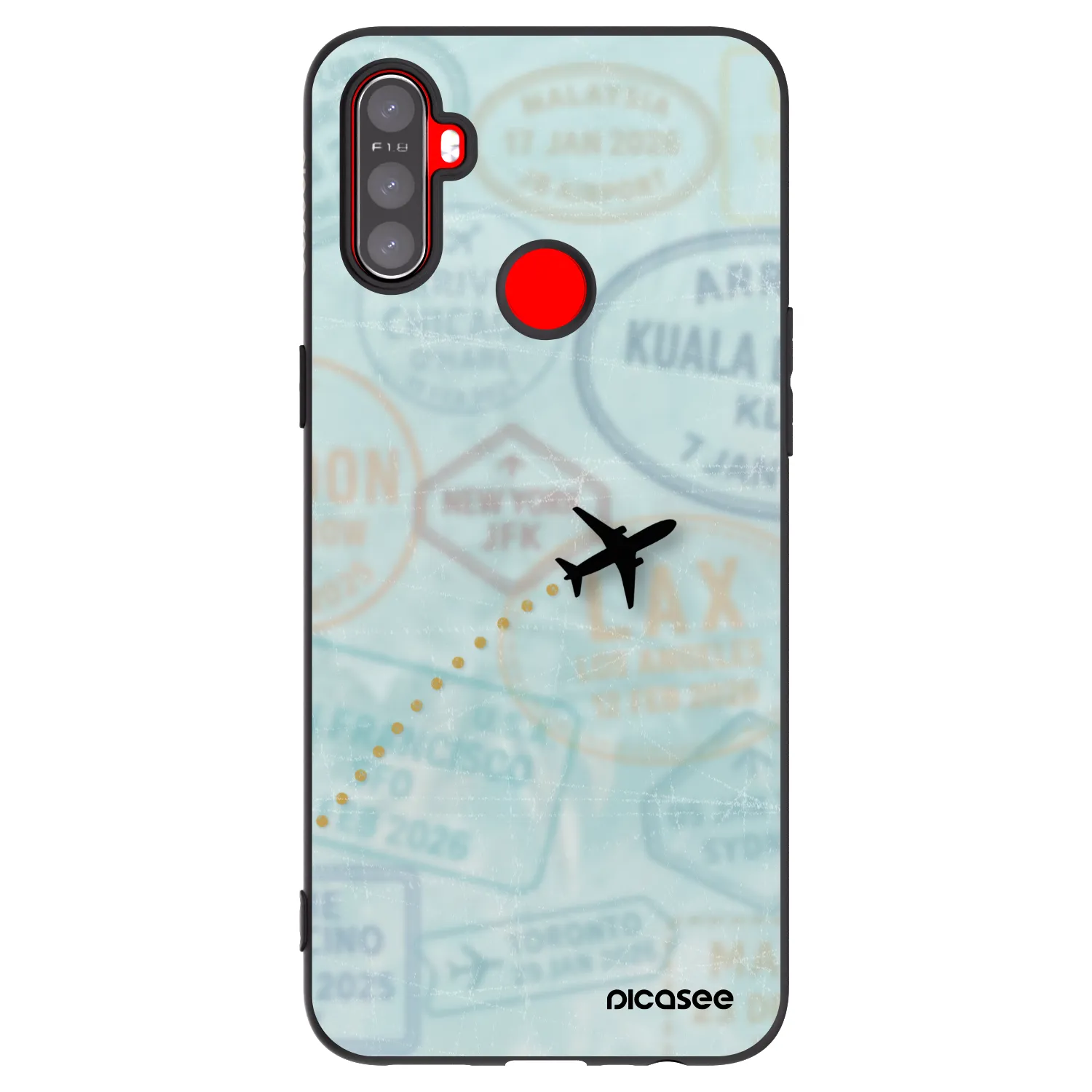 Picasee fekete szilikon tok az alábbi mobiltelefonokra Realme C3 - FLIGHT PATH