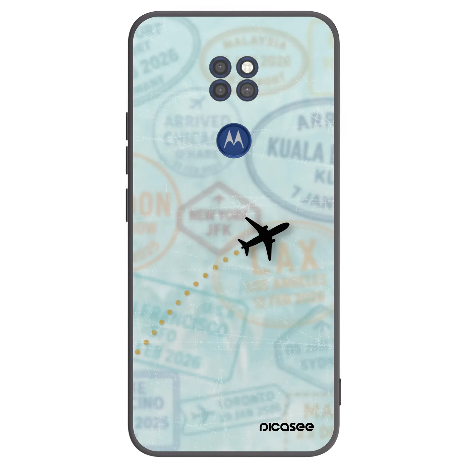 Picasee fekete szilikon tok az alábbi mobiltelefonokra Motorola Moto G9 Play - FLIGHT PATH