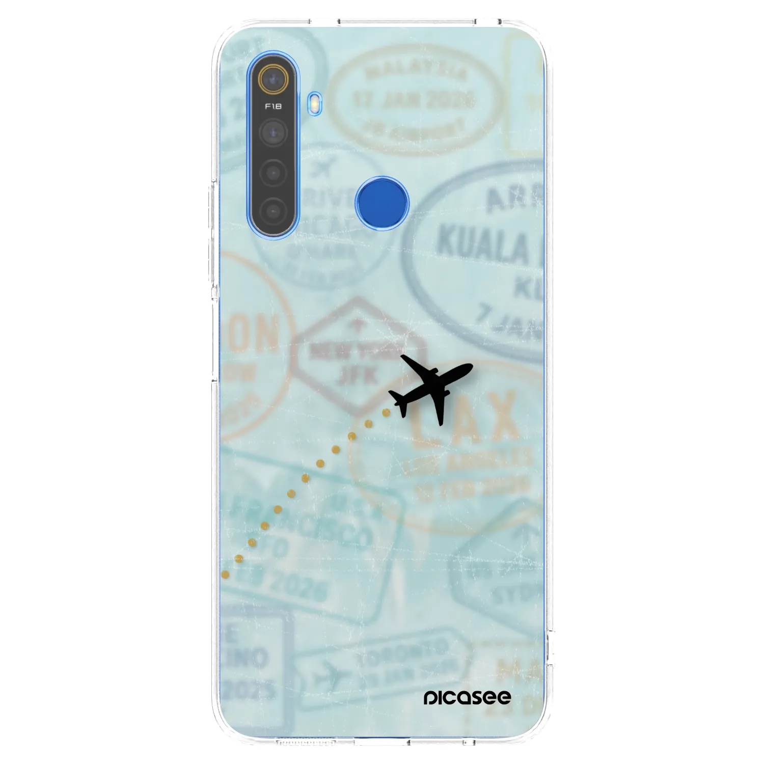 Picasee átlátszó szilikon tok az alábbi mobiltelefonokra Realme 5 - FLIGHT PATH