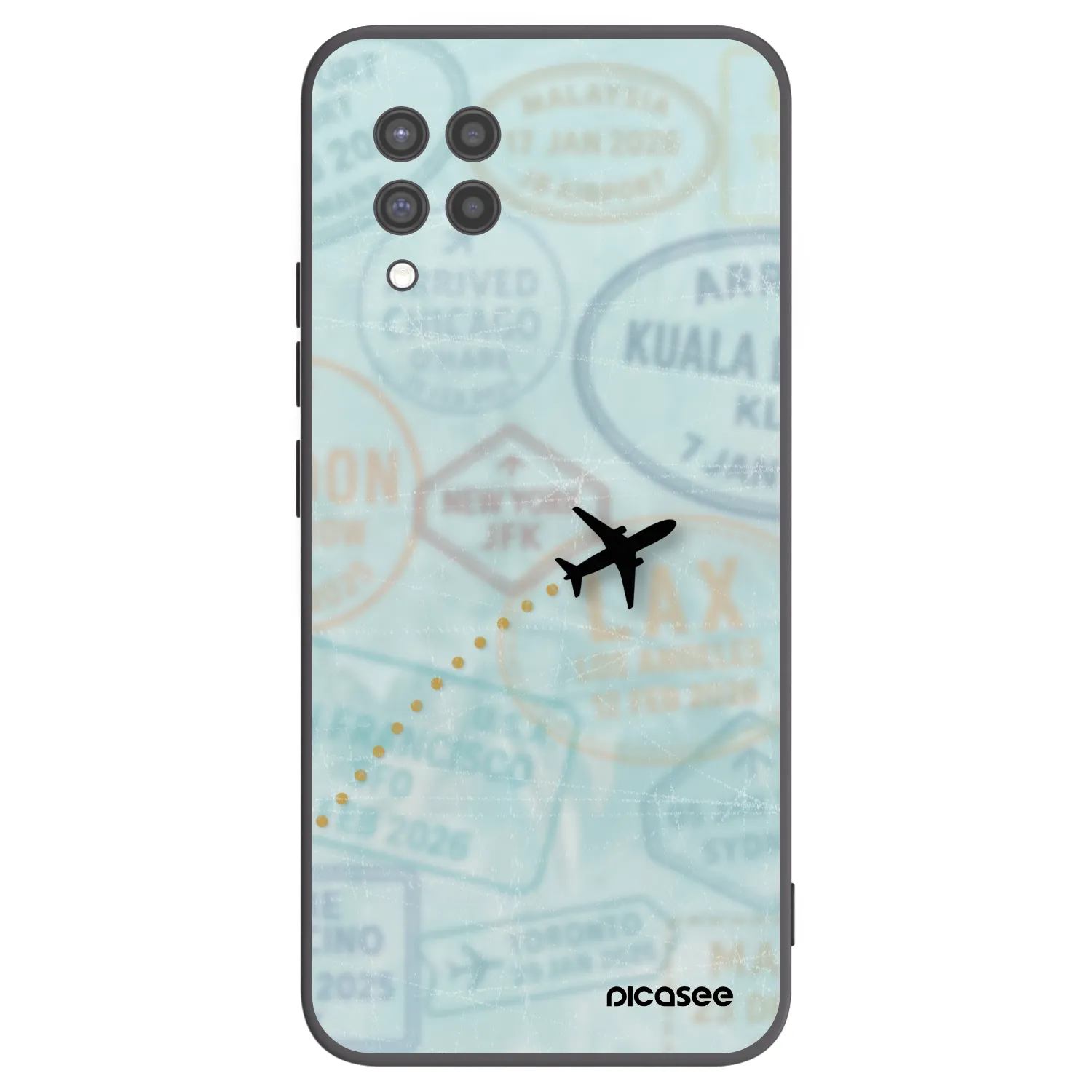 Picasee fekete szilikon tok az alábbi mobiltelefonokra Samsung Galaxy A42 A426B - FLIGHT PATH