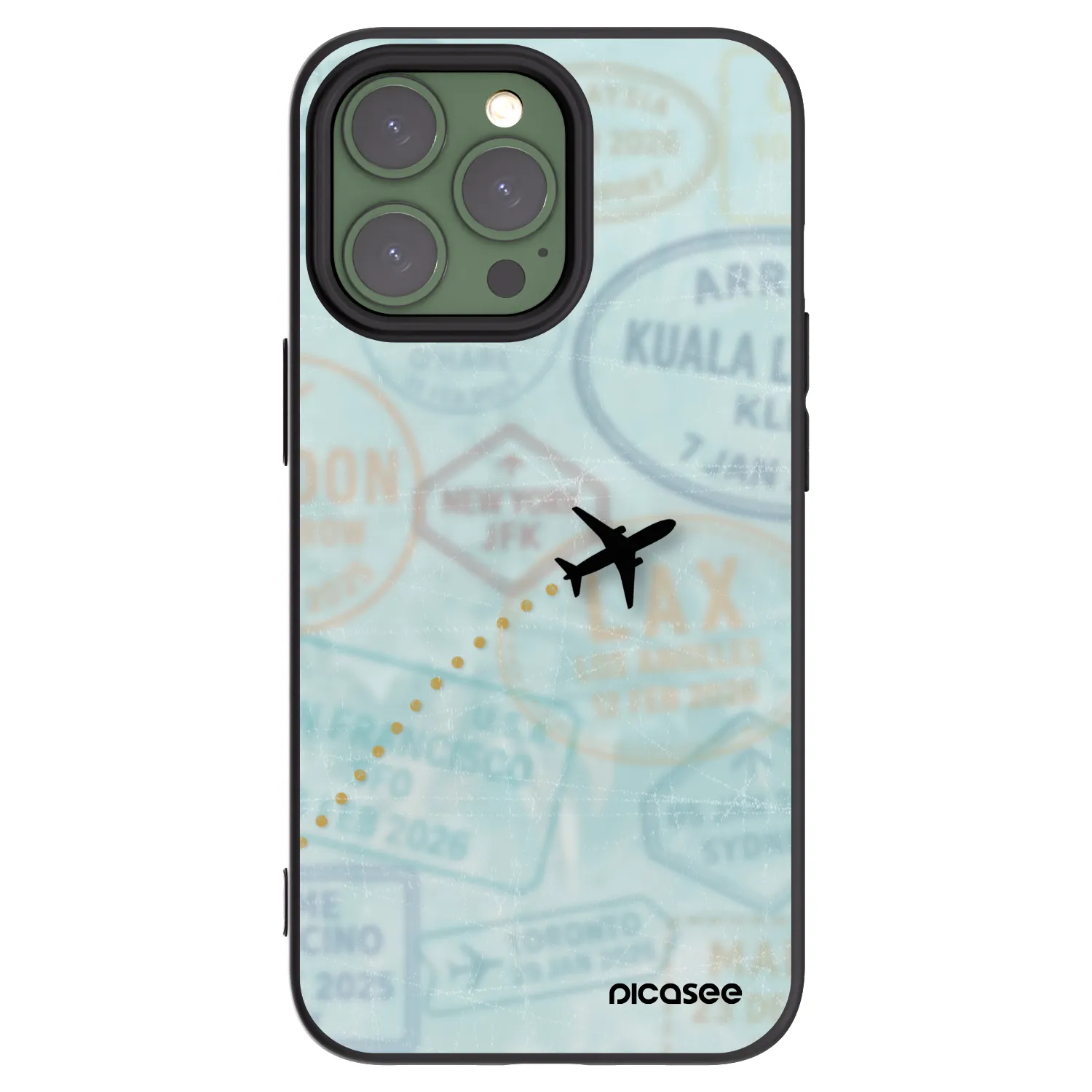 Picasee fekete szilikon tok az alábbi mobiltelefonokra Apple iPhone 13 Pro - FLIGHT PATH