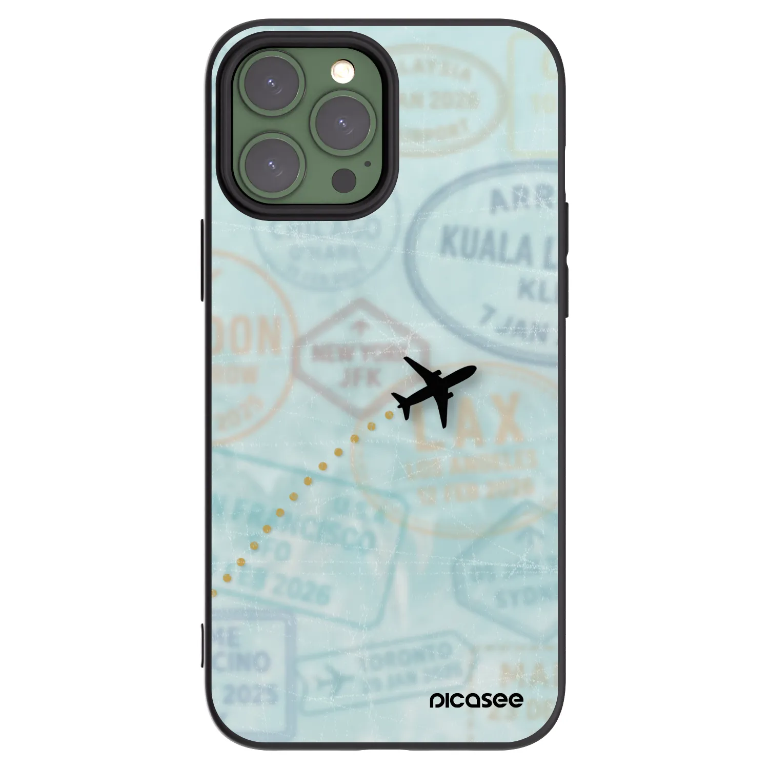 Picasee fekete szilikon tok az alábbi mobiltelefonokra Apple iPhone 13 Pro Max - FLIGHT PATH