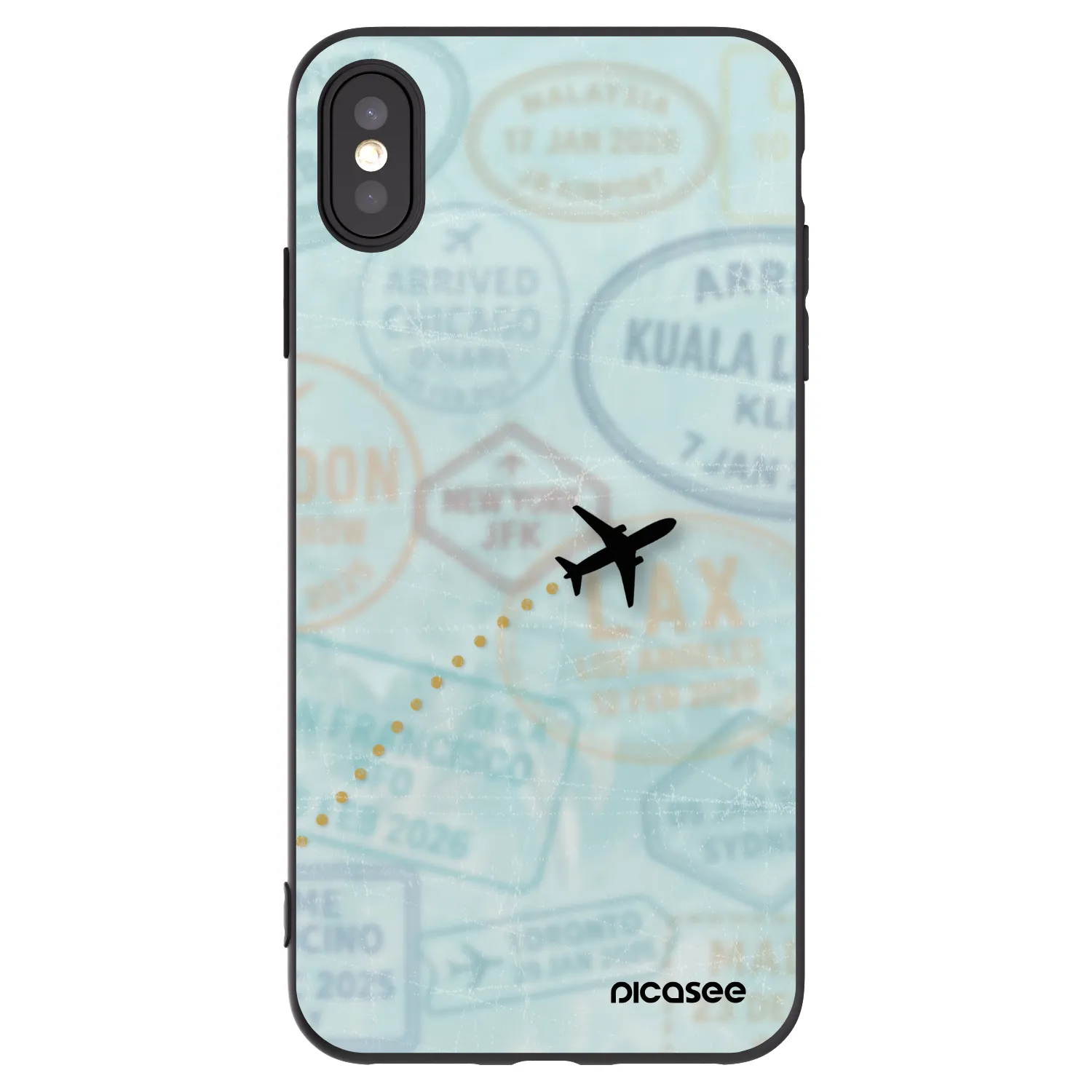 Picasee fekete szilikon tok az alábbi mobiltelefonokra Apple iPhone XS Max - FLIGHT PATH