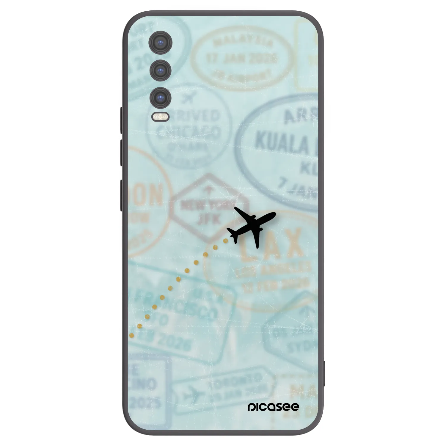 Picasee fekete szilikon tok az alábbi mobiltelefonokra Vivo Y20s - FLIGHT PATH