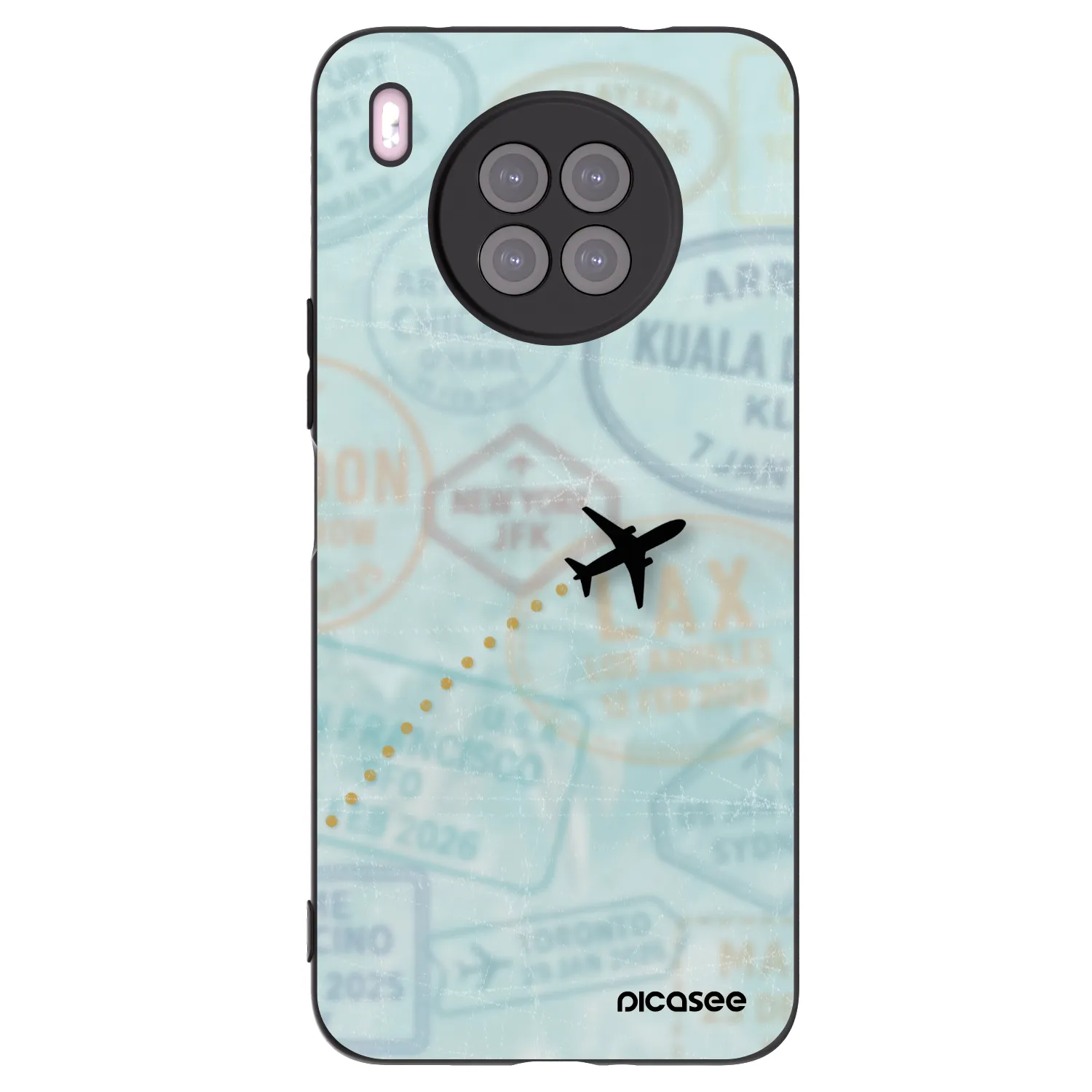 Picasee fekete szilikon tok az alábbi mobiltelefonokra Huawei Nova 8i - FLIGHT PATH