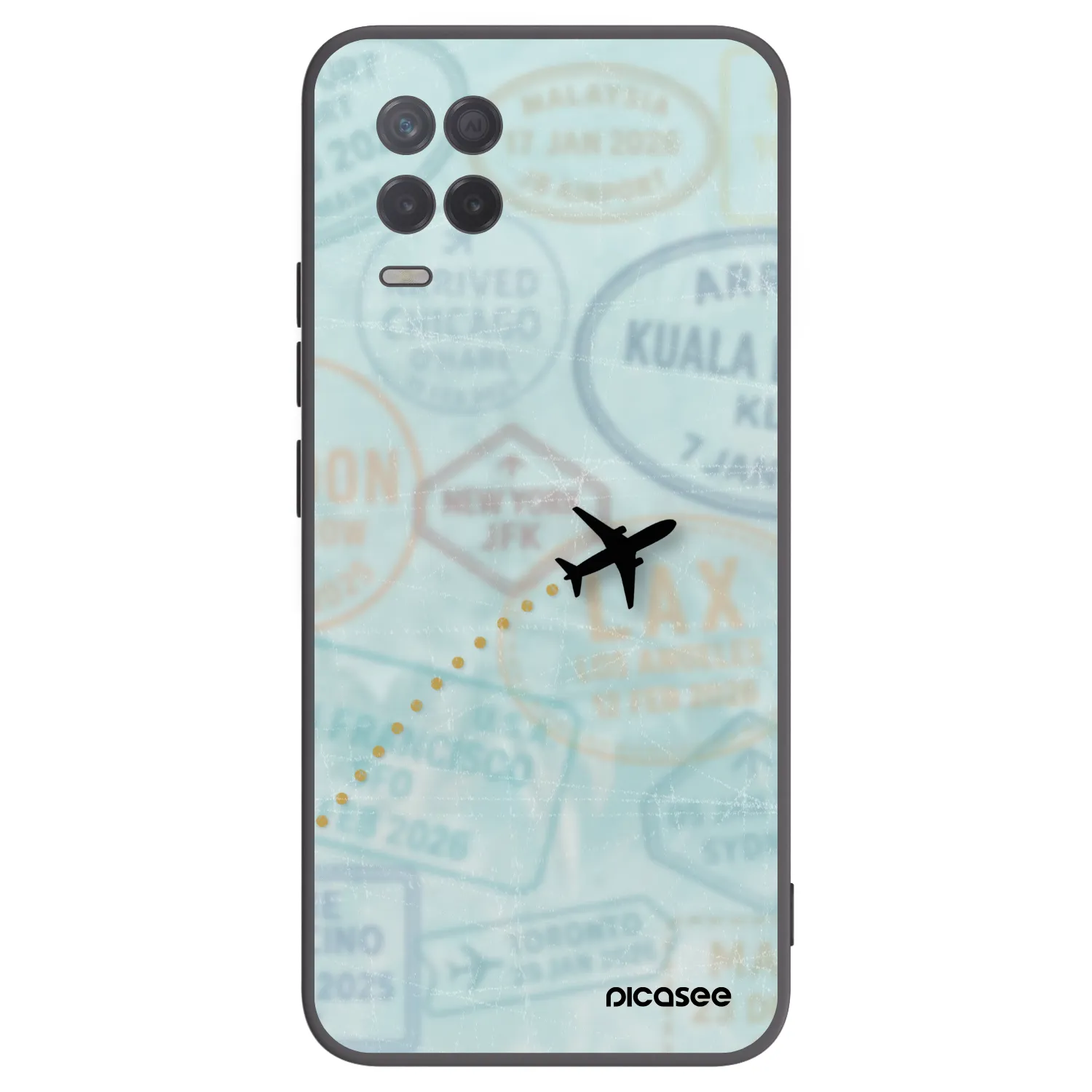 Picasee fekete szilikon tok az alábbi mobiltelefonokra Realme 8 5G - FLIGHT PATH