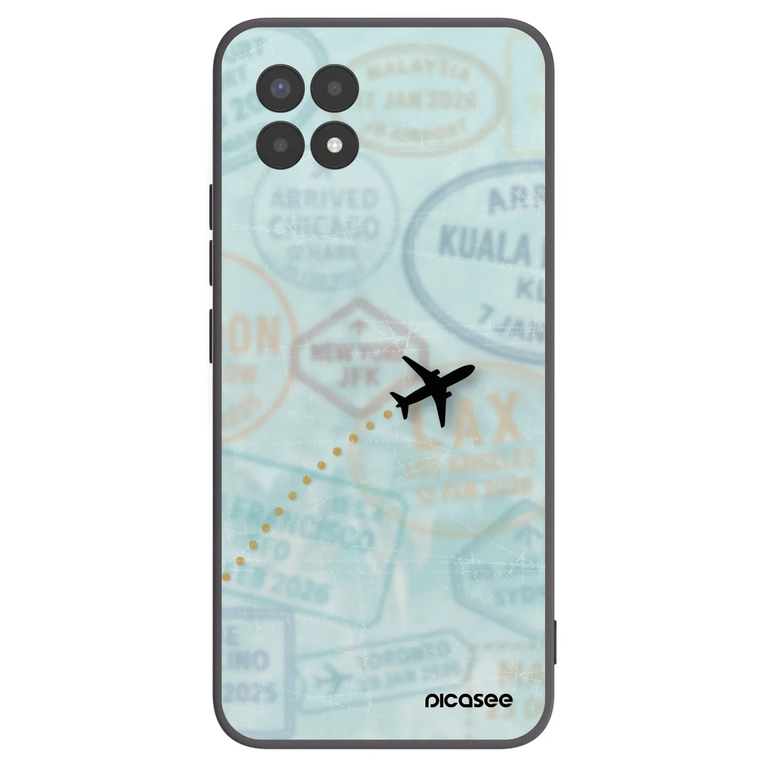 Picasee fekete szilikon tok az alábbi mobiltelefonokra Realme 8i - FLIGHT PATH