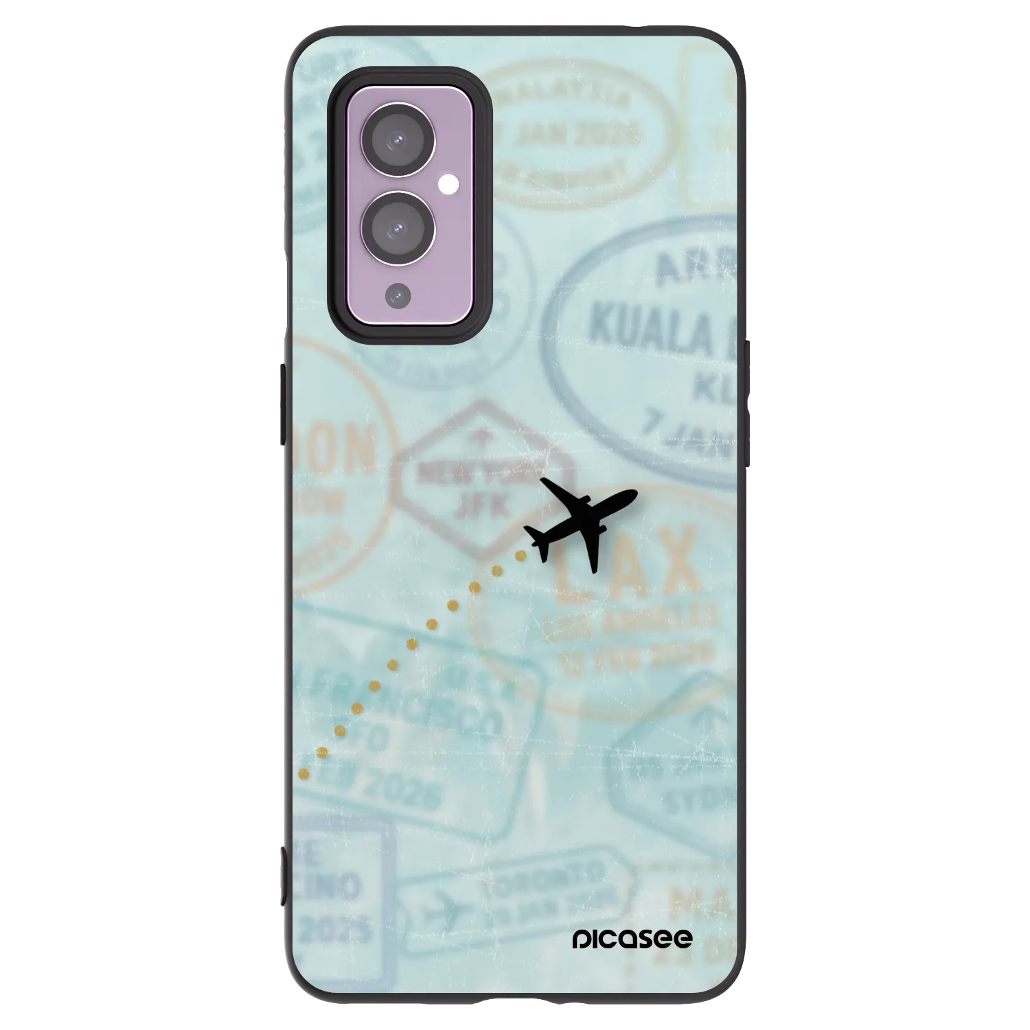 Picasee fekete szilikon tok az alábbi mobiltelefonokra OnePlus 9 - FLIGHT PATH