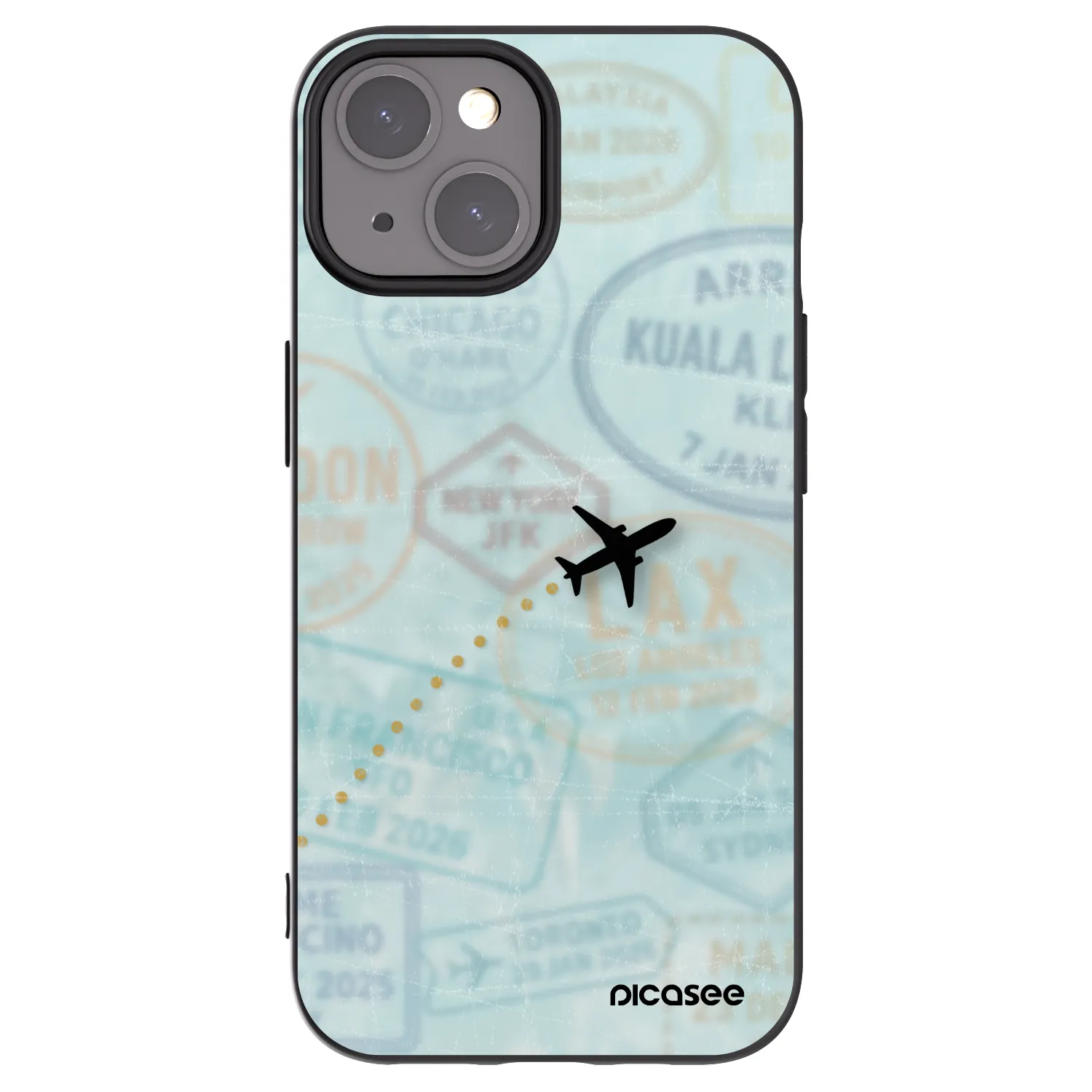 Picasee fekete szilikon tok az alábbi mobiltelefonokra Apple iPhone 15 - FLIGHT PATH