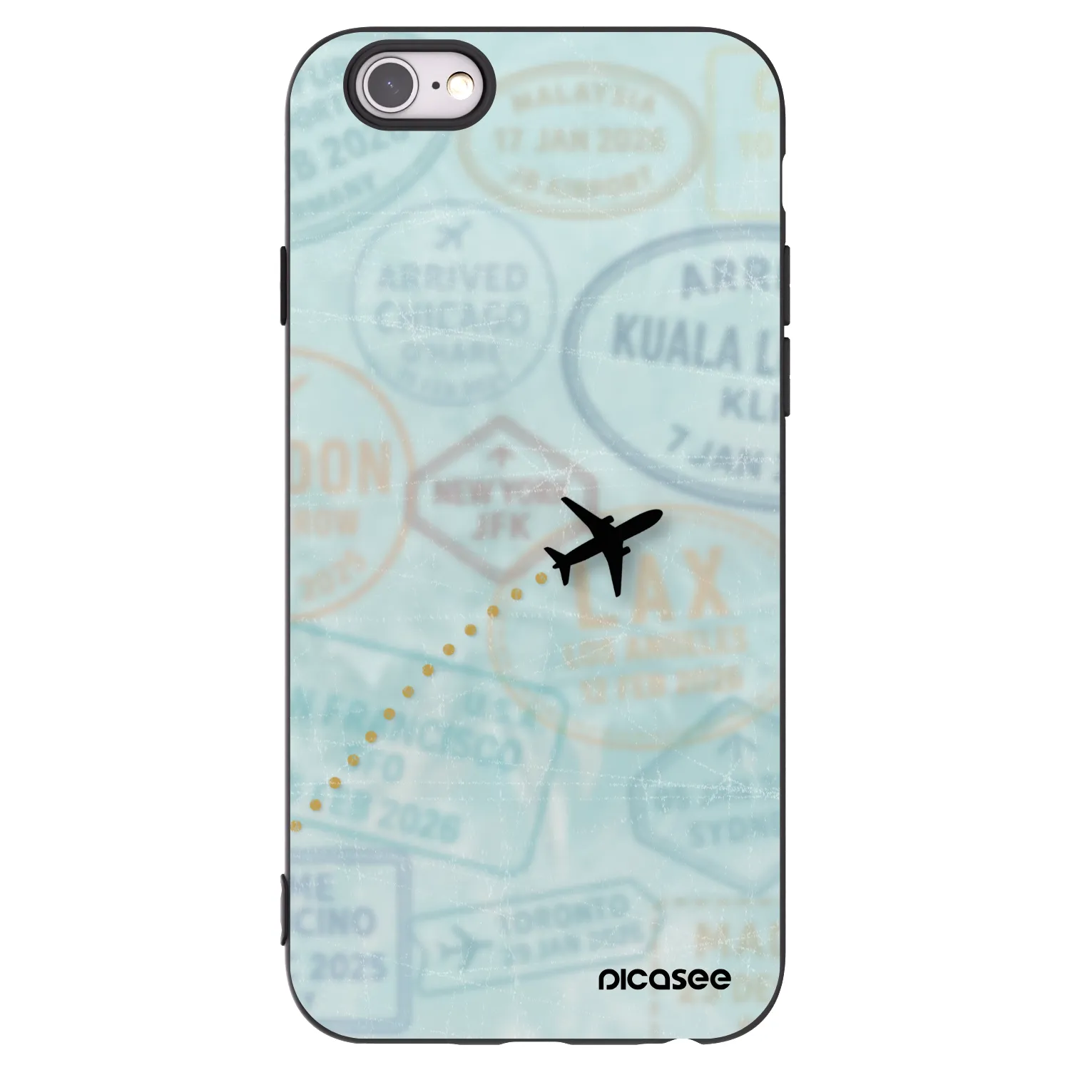 Picasee fekete szilikon tok az alábbi mobiltelefonokra Apple iPhone 6/6S - FLIGHT PATH