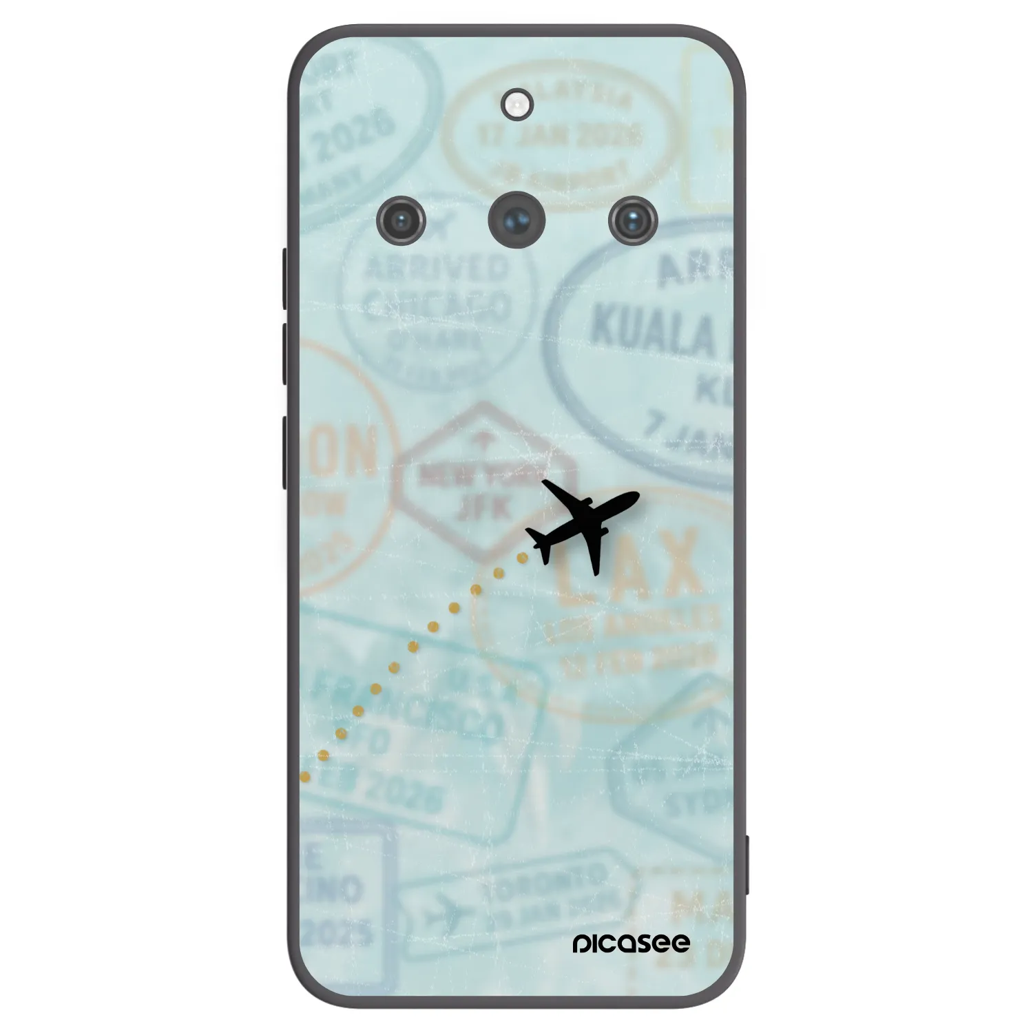 Picasee fekete szilikon tok az alábbi mobiltelefonokra Realme 11 Pro+ - FLIGHT PATH