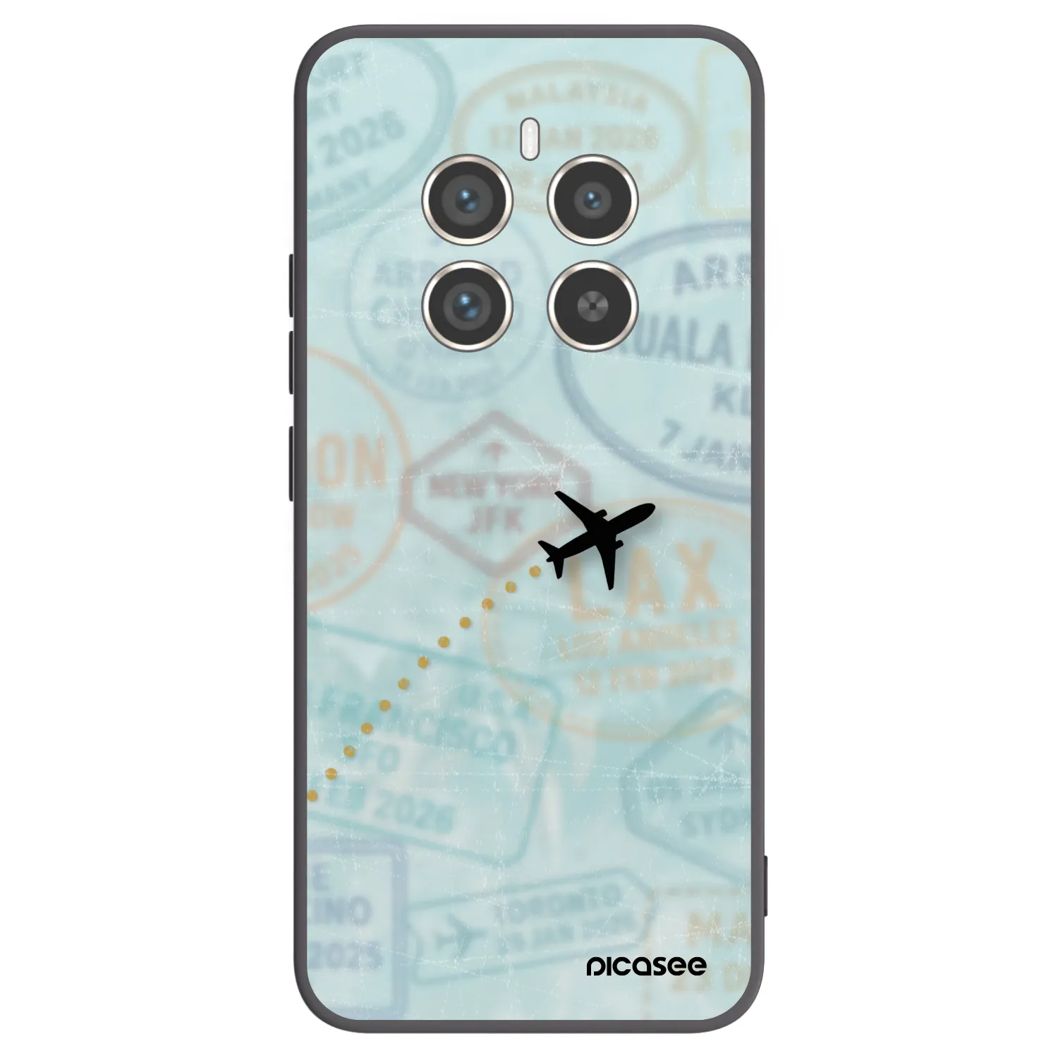 Picasee fekete szilikon tok az alábbi mobiltelefonokra Realme 12 Pro 5G - FLIGHT PATH