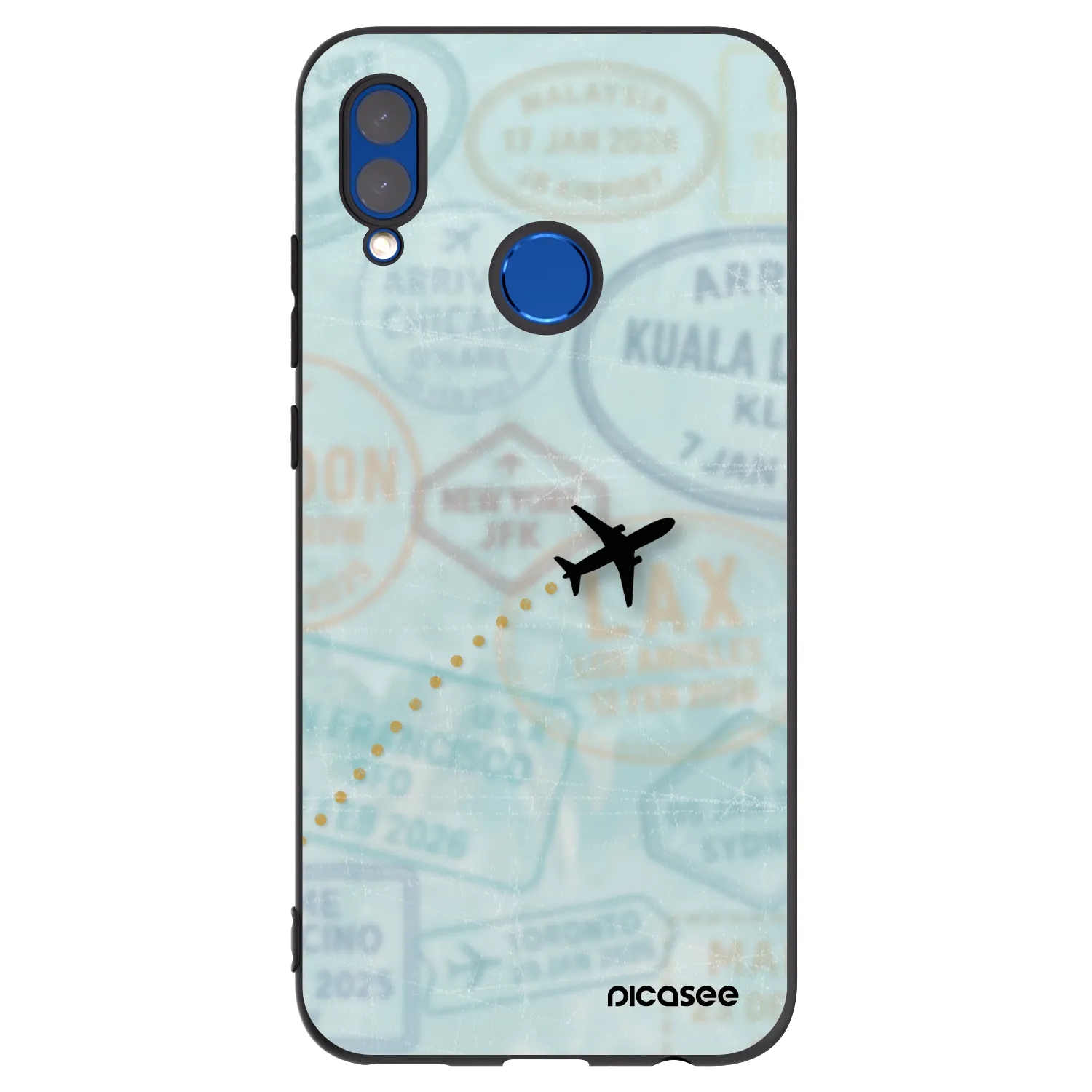 Picasee fekete szilikon tok az alábbi mobiltelefonokra Honor 10 Lite - FLIGHT PATH