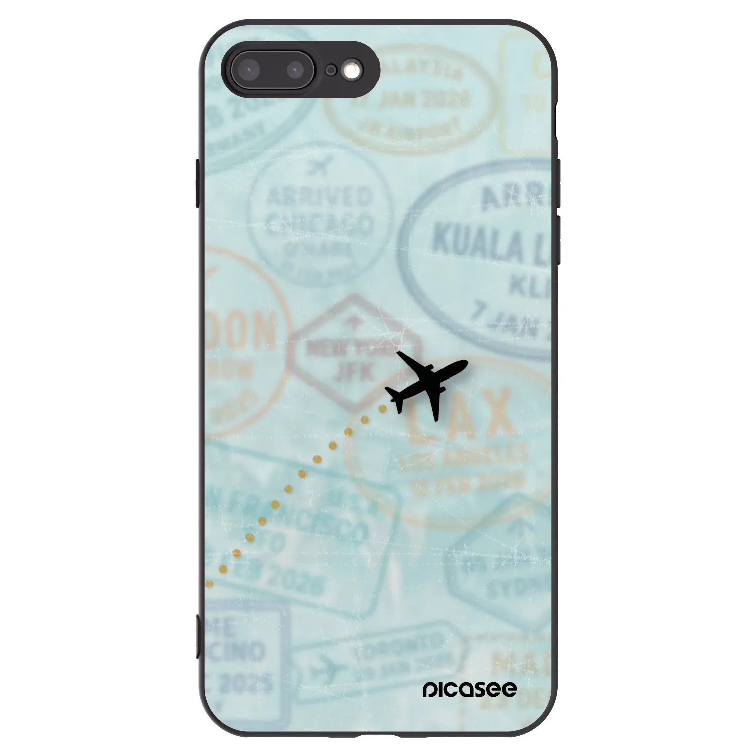 Picasee fekete szilikon tok az alábbi mobiltelefonokra Apple iPhone 7 Plus - FLIGHT PATH