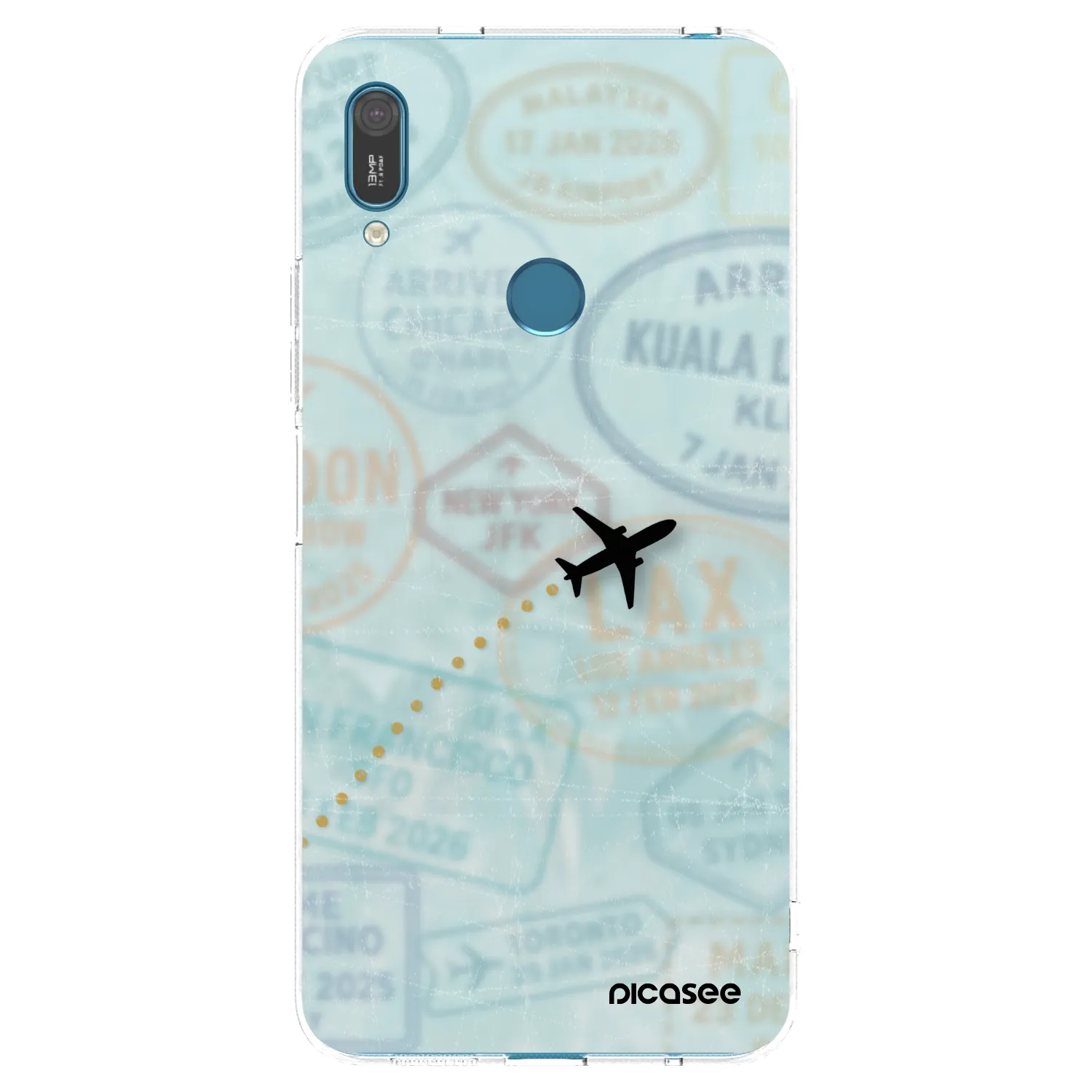 Picasee átlátszó szilikon tok az alábbi mobiltelefonokra Huawei Y7 2019 - FLIGHT PATH