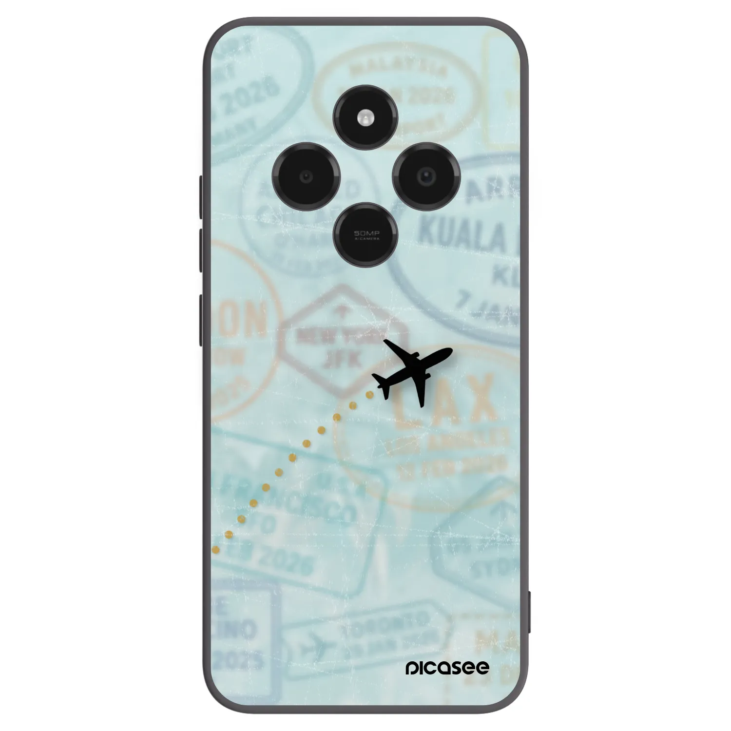 Picasee fekete szilikon tok az alábbi mobiltelefonokra Xiaomi Poco C75 - FLIGHT PATH