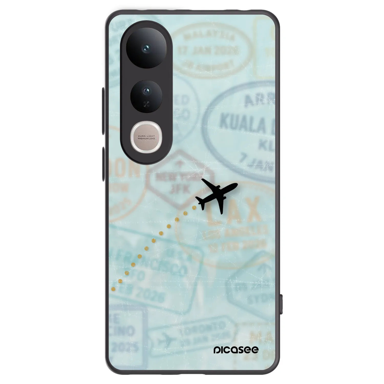 Picasee fekete szilikon tok az alábbi mobiltelefonokra Vivo V50 Lite 5G - FLIGHT PATH