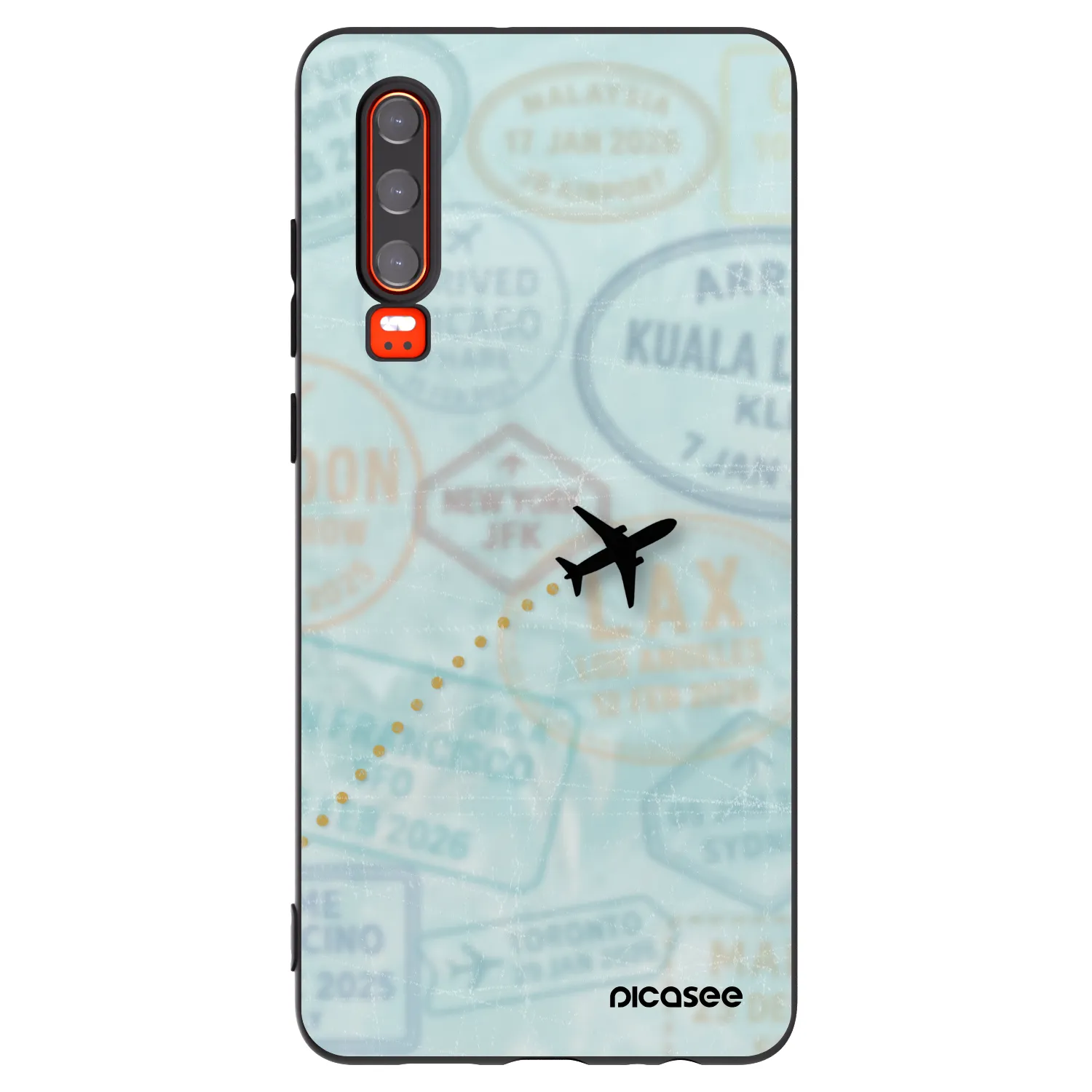 Picasee fekete szilikon tok az alábbi mobiltelefonokra Huawei P30 - FLIGHT PATH