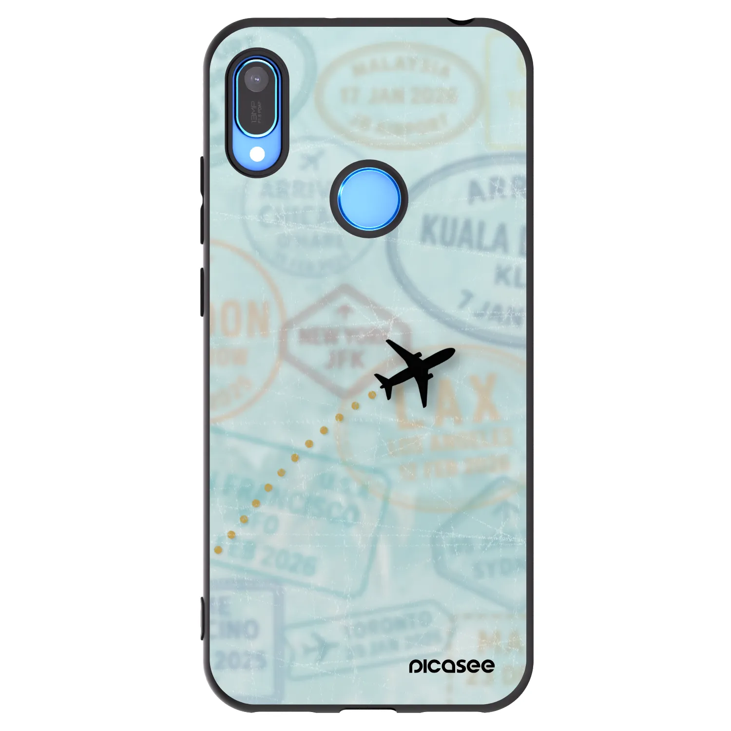 Picasee fekete szilikon tok az alábbi mobiltelefonokra Huawei Y6 2019 - FLIGHT PATH