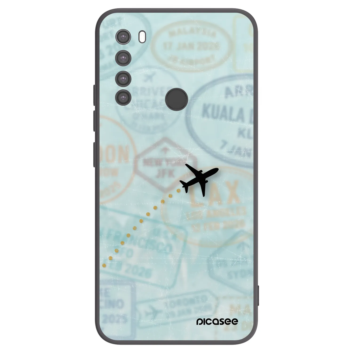 Picasee fekete szilikon tok az alábbi mobiltelefonokra Xiaomi Redmi Note 8 - FLIGHT PATH