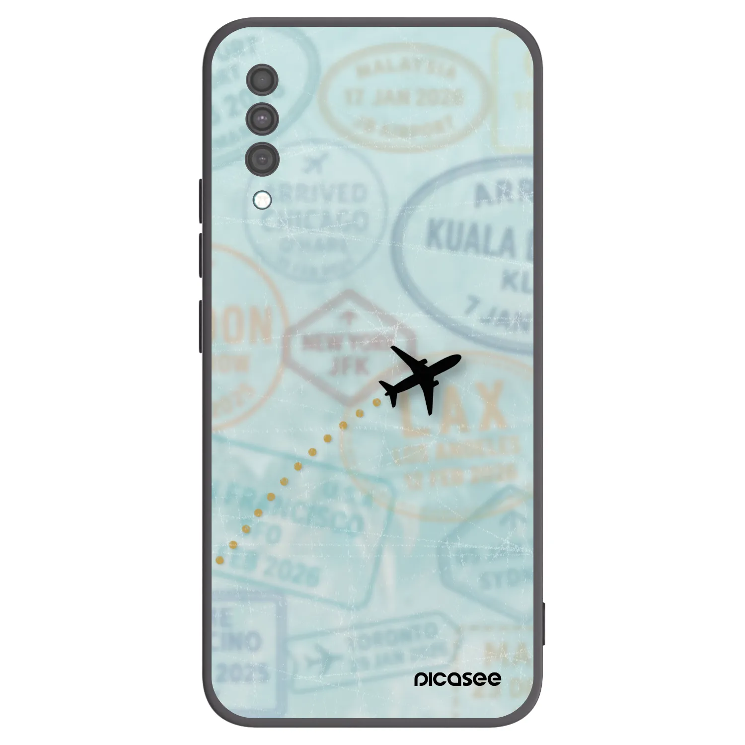 Picasee fekete szilikon tok az alábbi mobiltelefonokra Samsung Galaxy A30s A307F - FLIGHT PATH