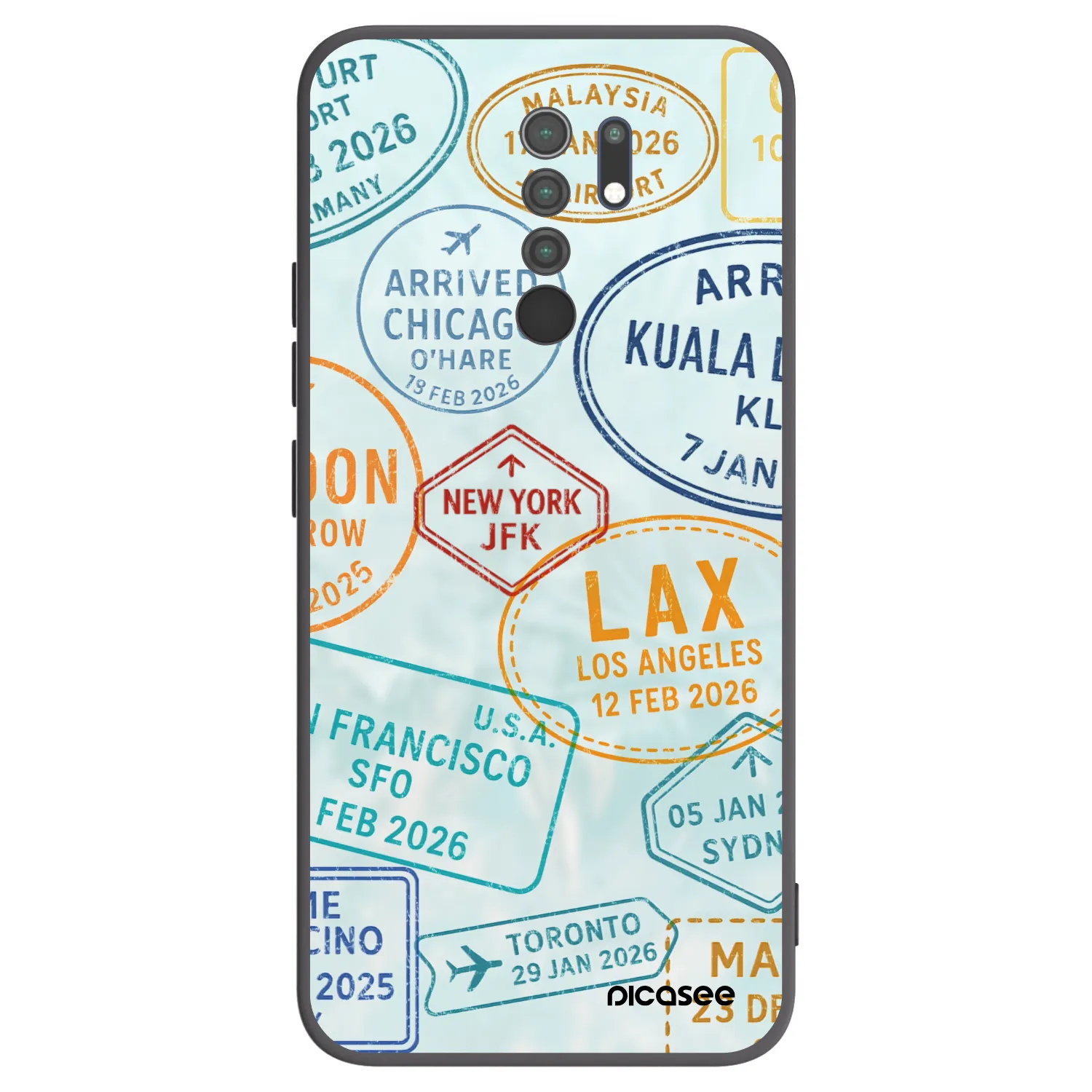 Picasee fekete szilikon tok az alábbi mobiltelefonokra Xiaomi Redmi 9 - PASSPORT EDITION