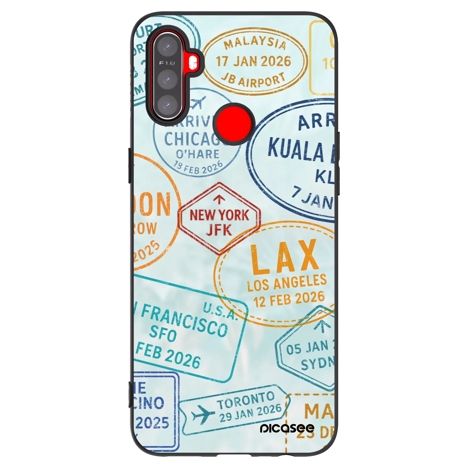Picasee fekete szilikon tok az alábbi mobiltelefonokra Realme C3 - PASSPORT EDITION