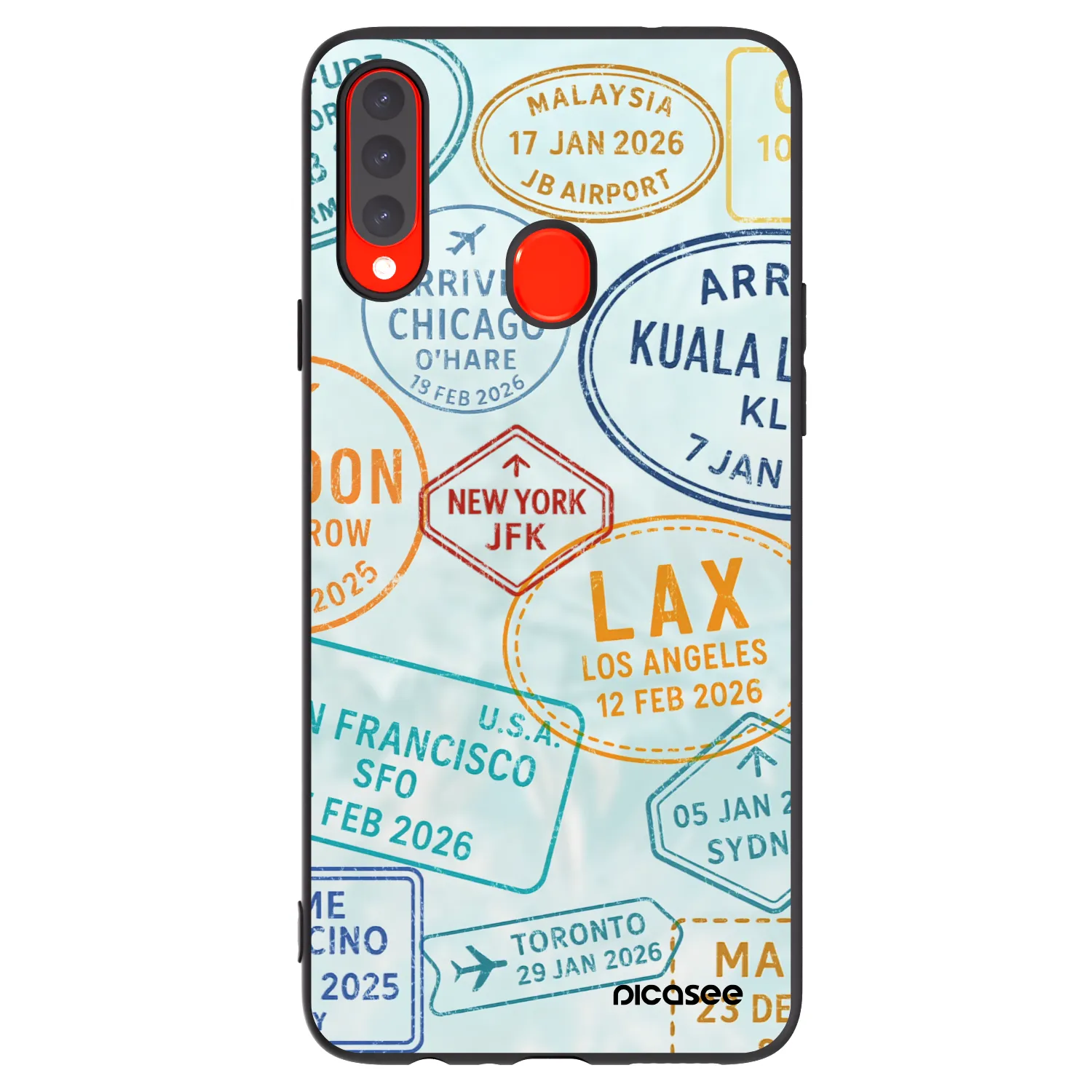 Picasee fekete szilikon tok az alábbi mobiltelefonokra Samsung Galaxy A20s - PASSPORT EDITION