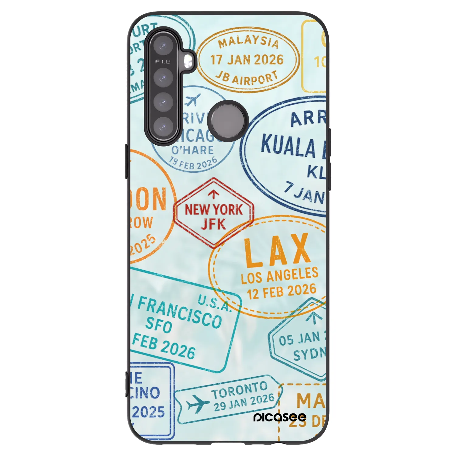 Picasee fekete szilikon tok az alábbi mobiltelefonokra Realme 5 - PASSPORT EDITION