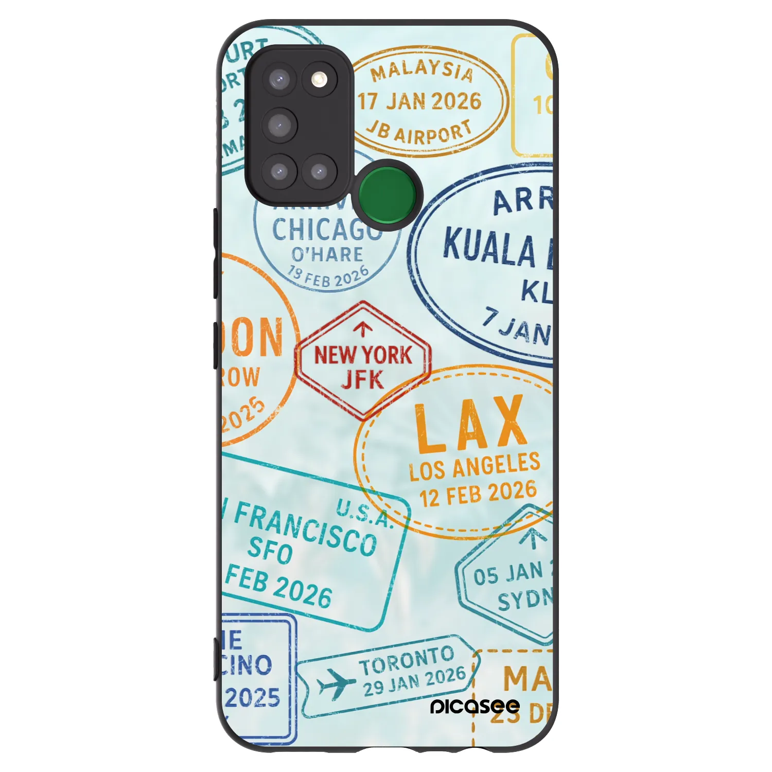 Picasee fekete szilikon tok az alábbi mobiltelefonokra Realme 7i - PASSPORT EDITION