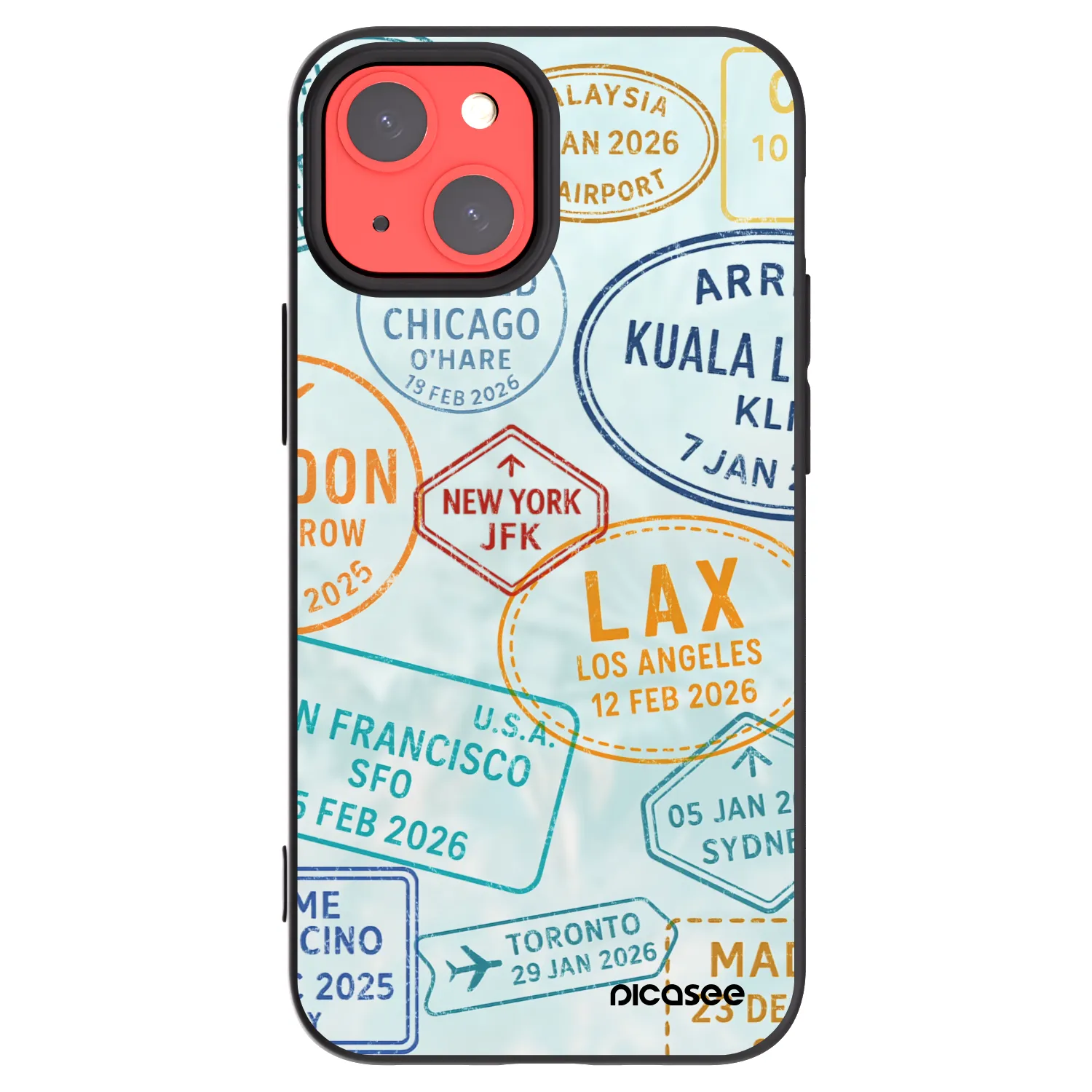Picasee fekete szilikon tok az alábbi mobiltelefonokra Apple iPhone 13 mini - PASSPORT EDITION