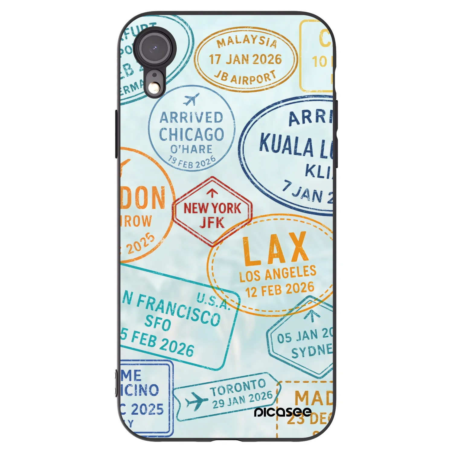 Picasee fekete szilikon tok az alábbi mobiltelefonokra Apple iPhone XR - PASSPORT EDITION