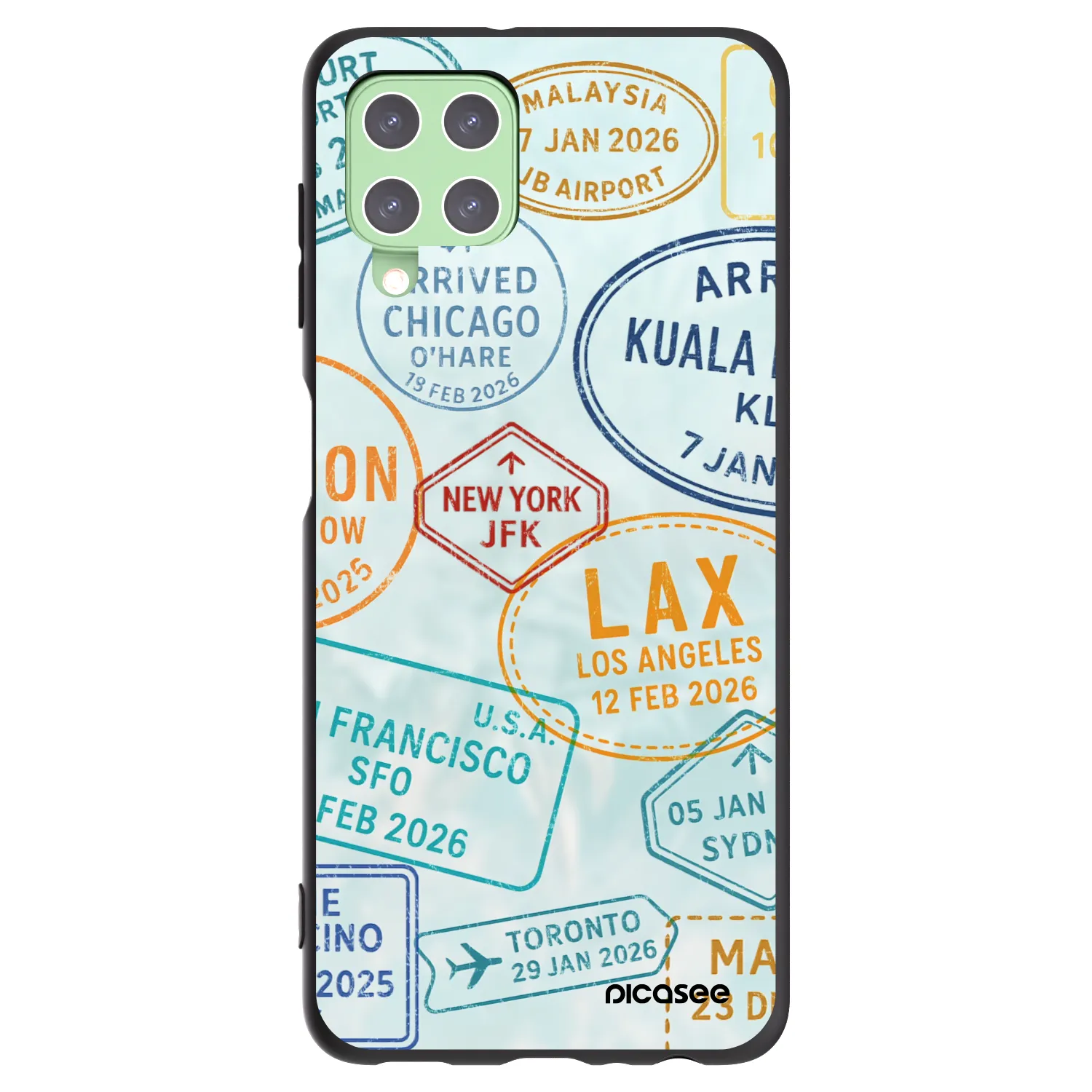 Picasee fekete szilikon tok az alábbi mobiltelefonokra Samsung Galaxy A22 A225F 4G - PASSPORT EDITION