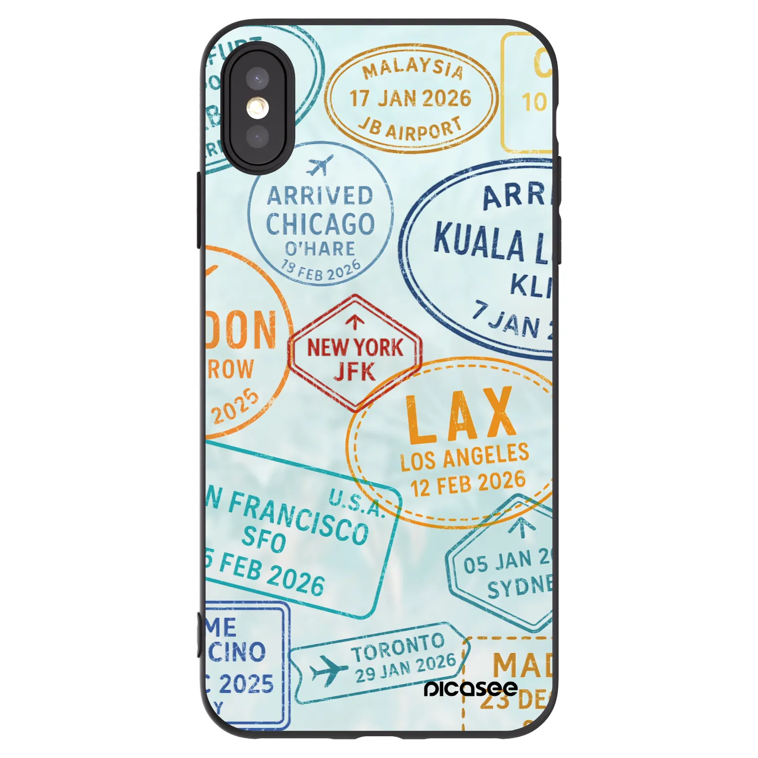 Picasee fekete szilikon tok az alábbi mobiltelefonokra Apple iPhone XS Max - PASSPORT EDITION