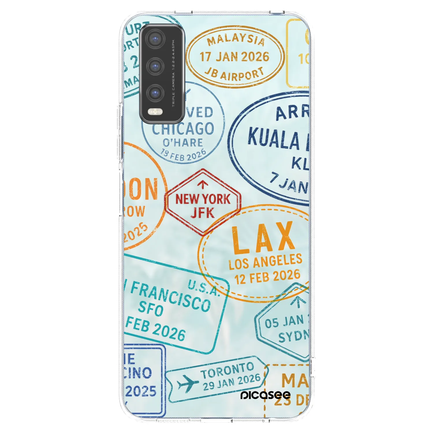 Picasee átlátszó szilikon tok az alábbi mobiltelefonokra Vivo Y20s - PASSPORT EDITION