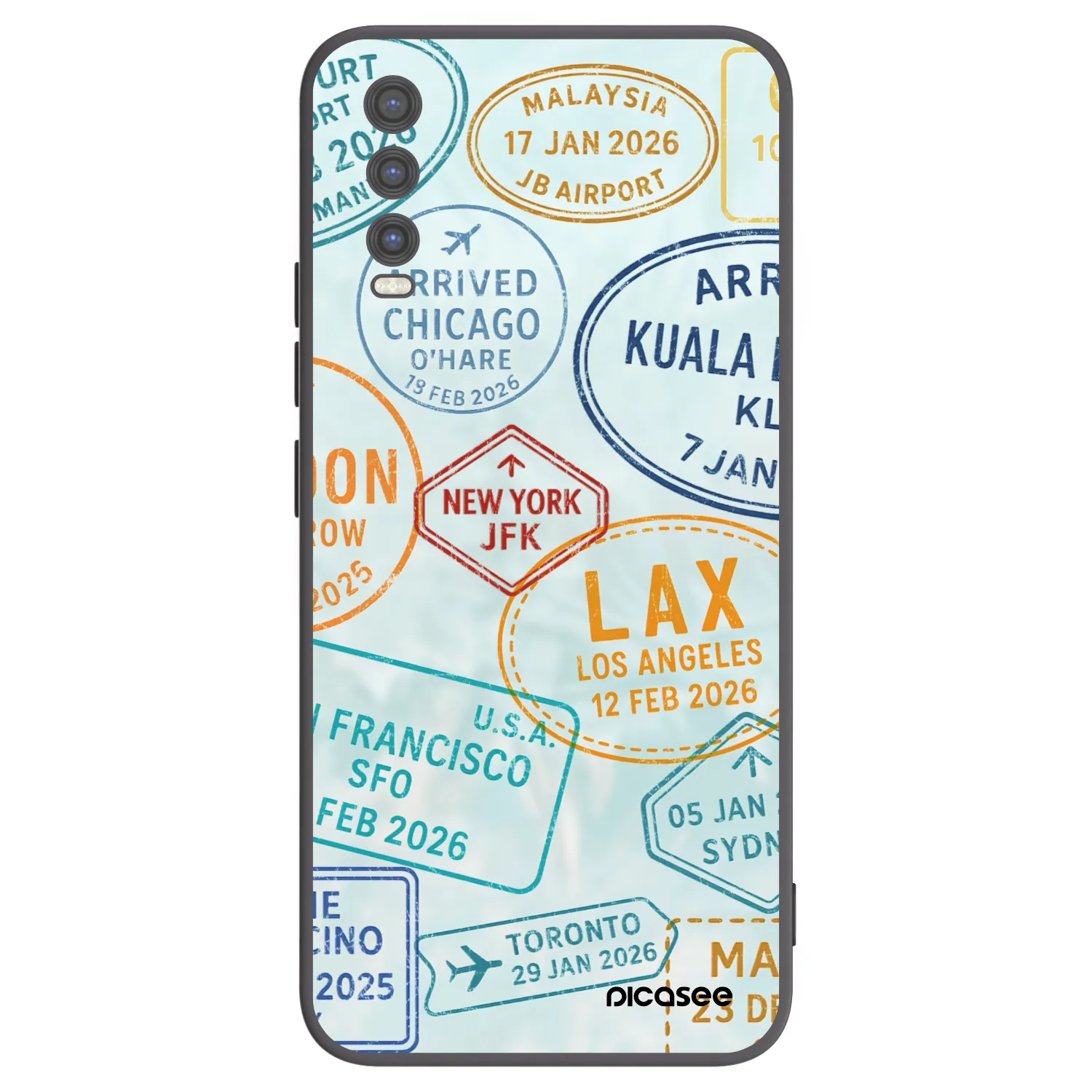 Picasee fekete szilikon tok az alábbi mobiltelefonokra Vivo Y20s - PASSPORT EDITION