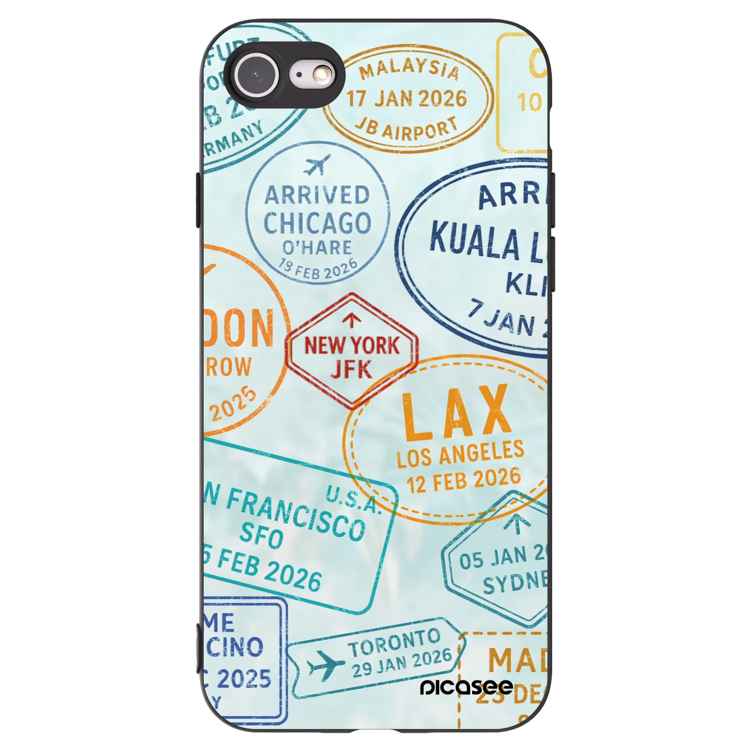 Picasee fekete szilikon tok az alábbi mobiltelefonokra Apple iPhone SE 2022 - PASSPORT EDITION