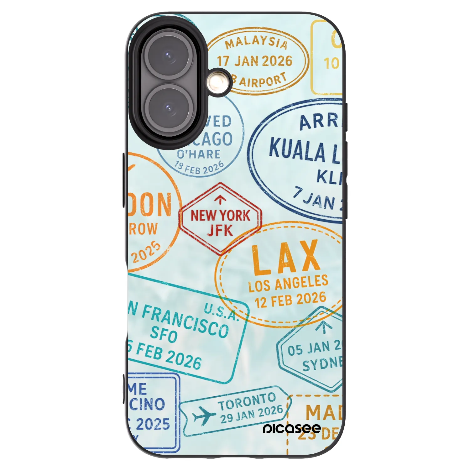 Picasee fekete szilikon tok az alábbi mobiltelefonokra Apple iPhone 16 - PASSPORT EDITION