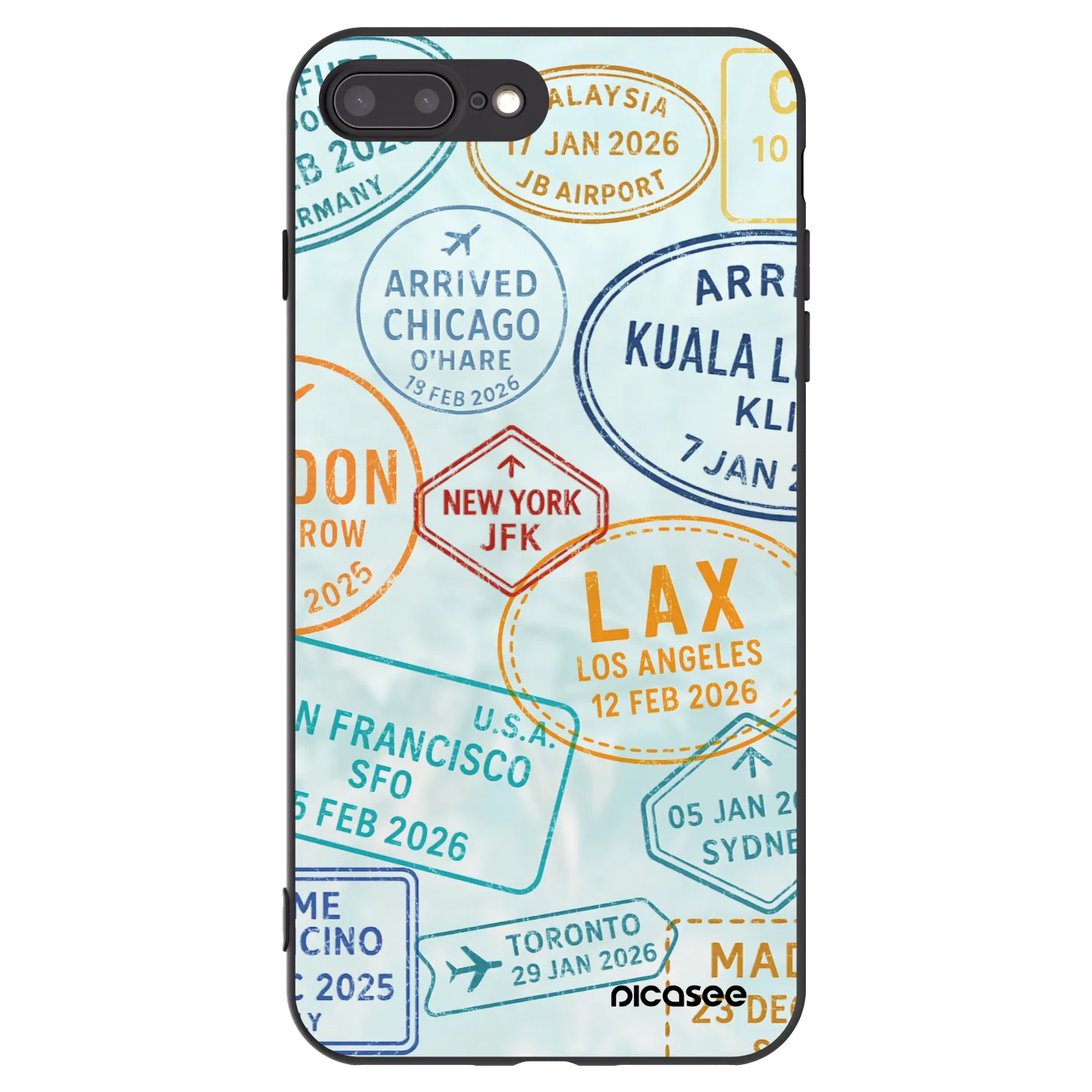 Picasee fekete szilikon tok az alábbi mobiltelefonokra Apple iPhone 8 Plus - PASSPORT EDITION