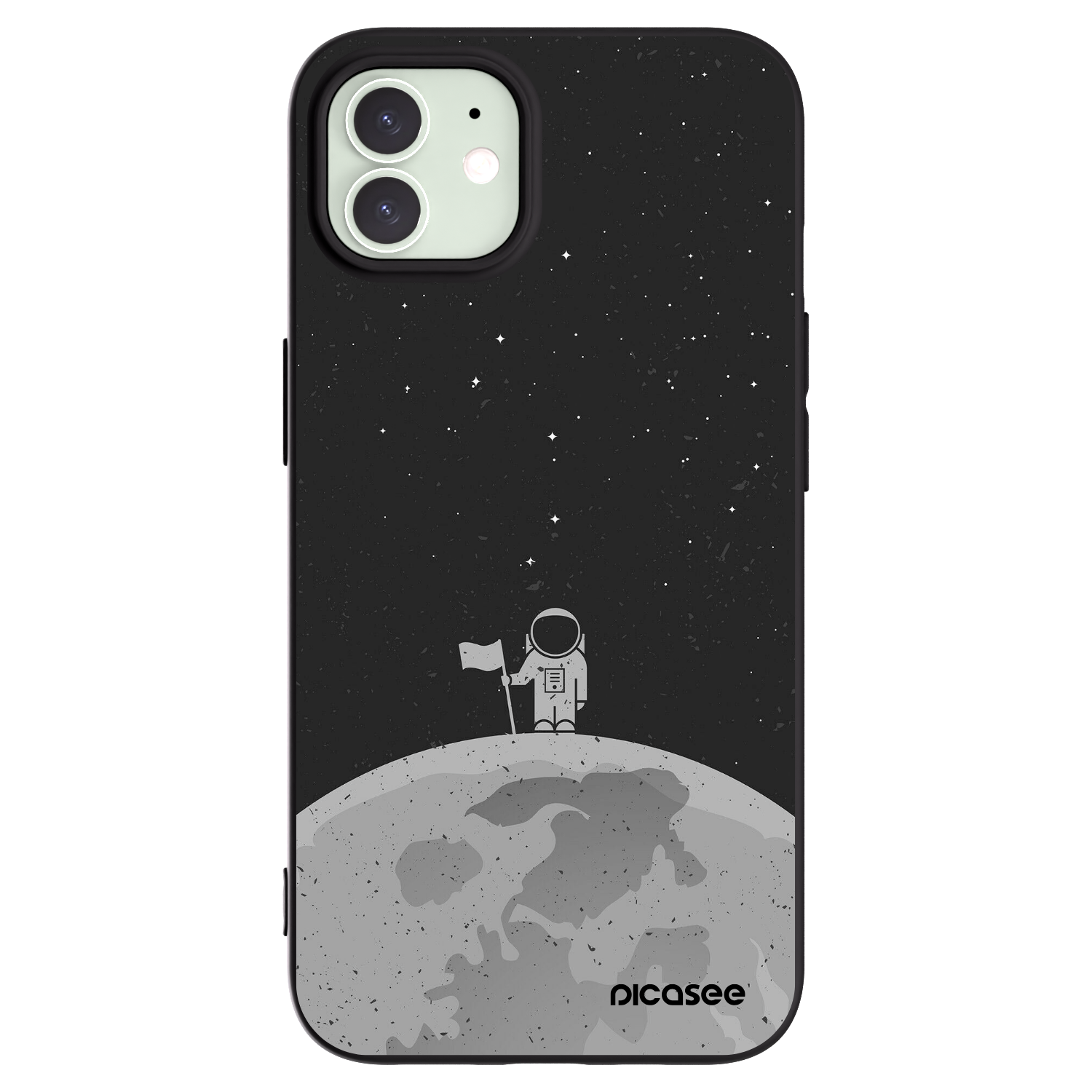 Picasee fekete szilikon tok az alábbi mobiltelefonokra Apple iPhone 12 - Astronaut
