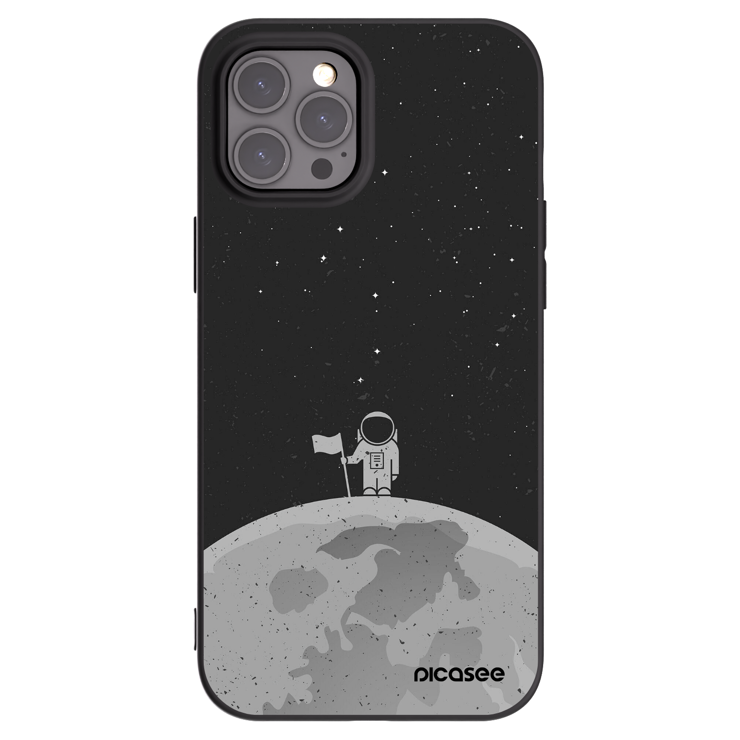 Picasee fekete szilikon tok az alábbi mobiltelefonokra Apple iPhone 12 Pro Max - Astronaut